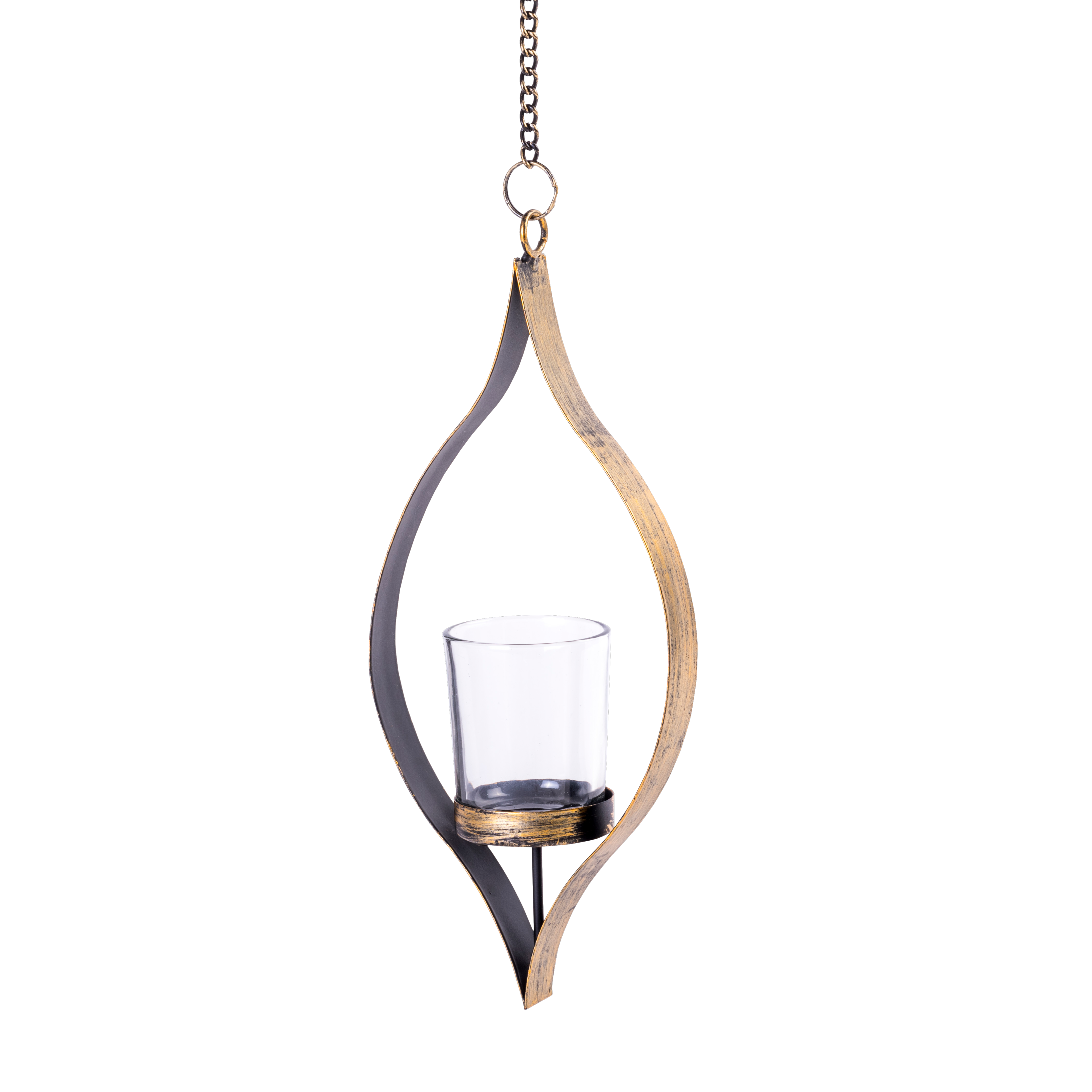 OVAL Theelichthouder bronsH 26,5 x B 11,5 x D 5,5 cm