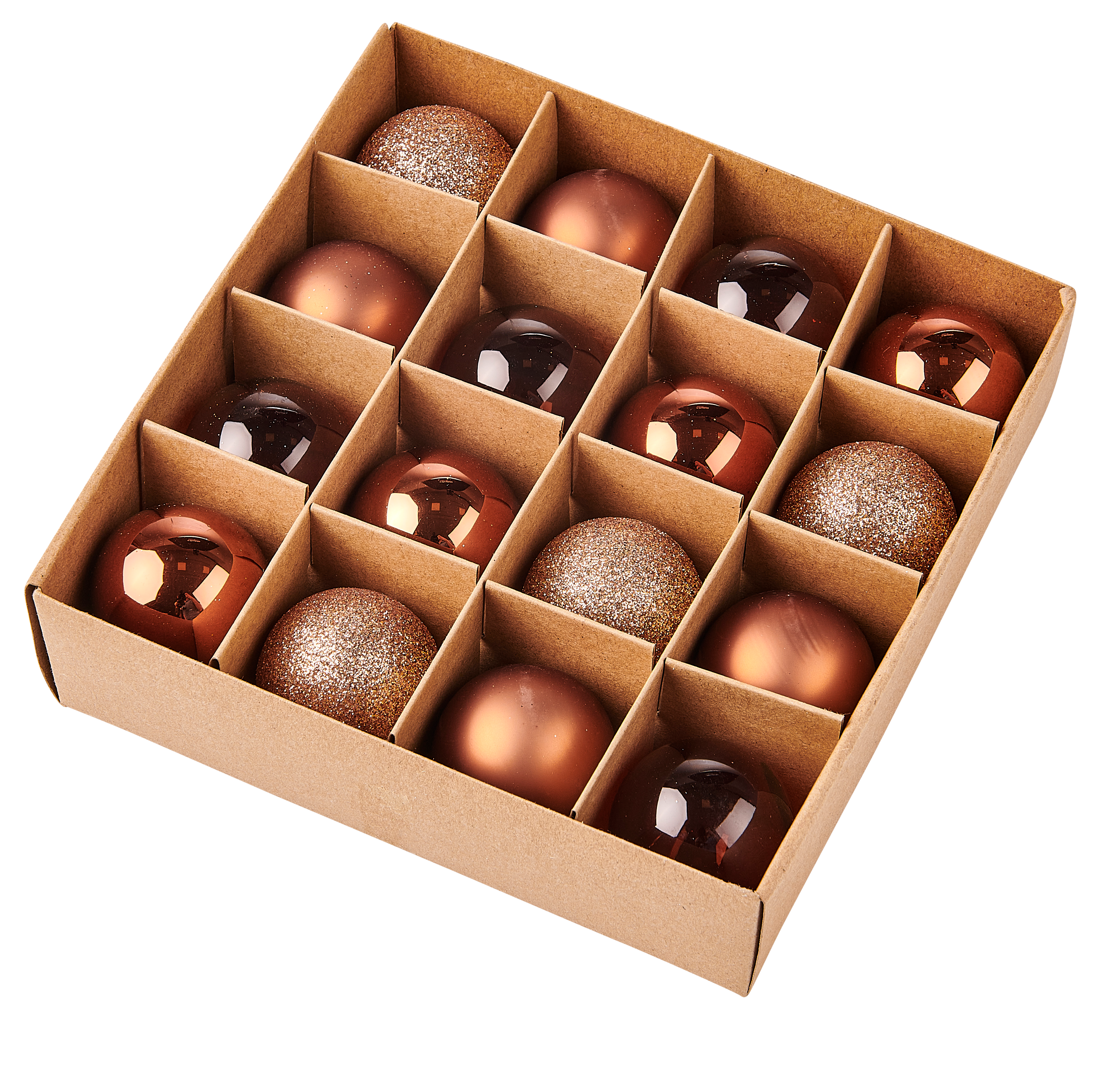 COPPER Kerstbal set van 16 bronsØ 4 cm