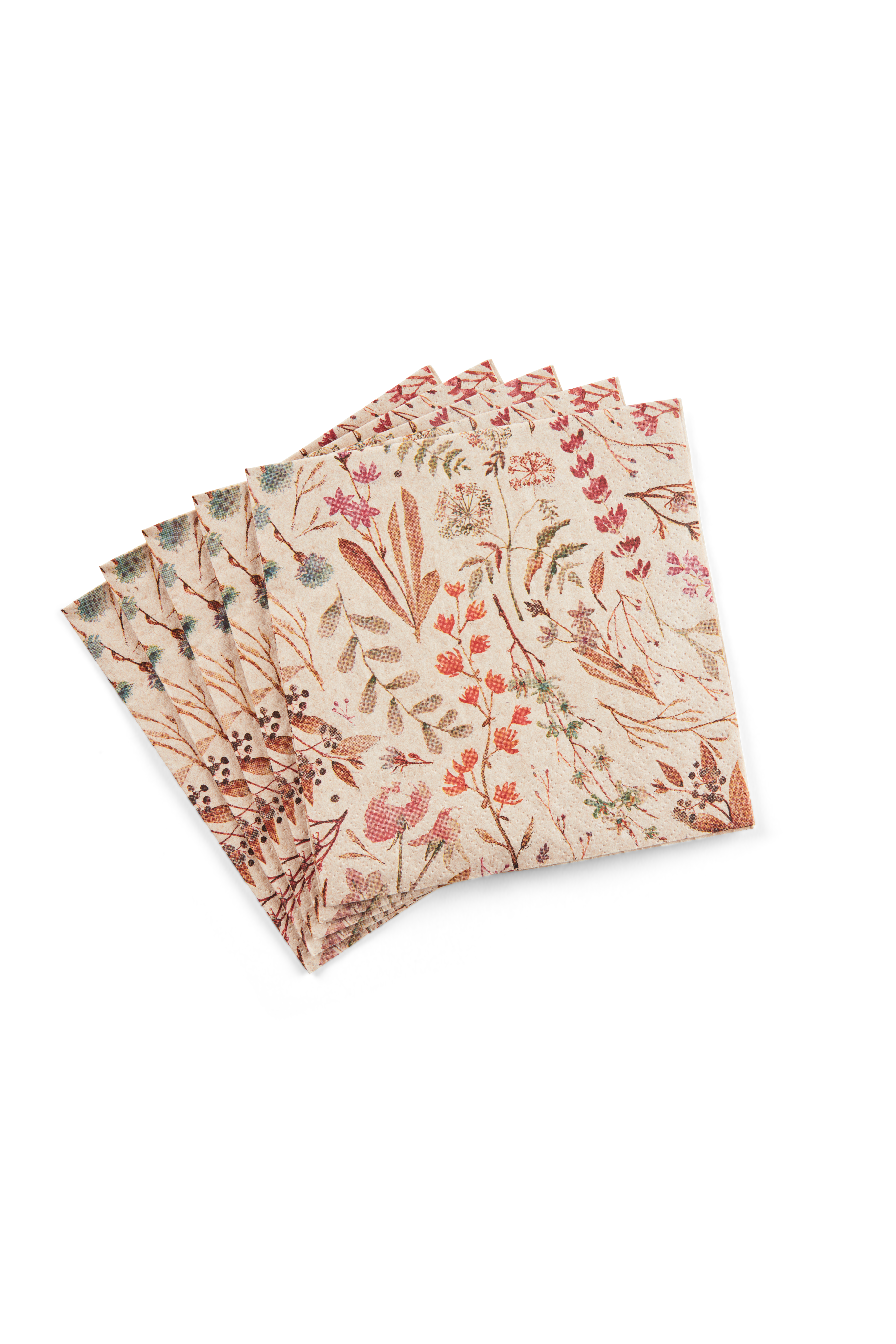 ECO DRIED FLOWER Set van 20 servetten multicolorB 25 x L 25 cm