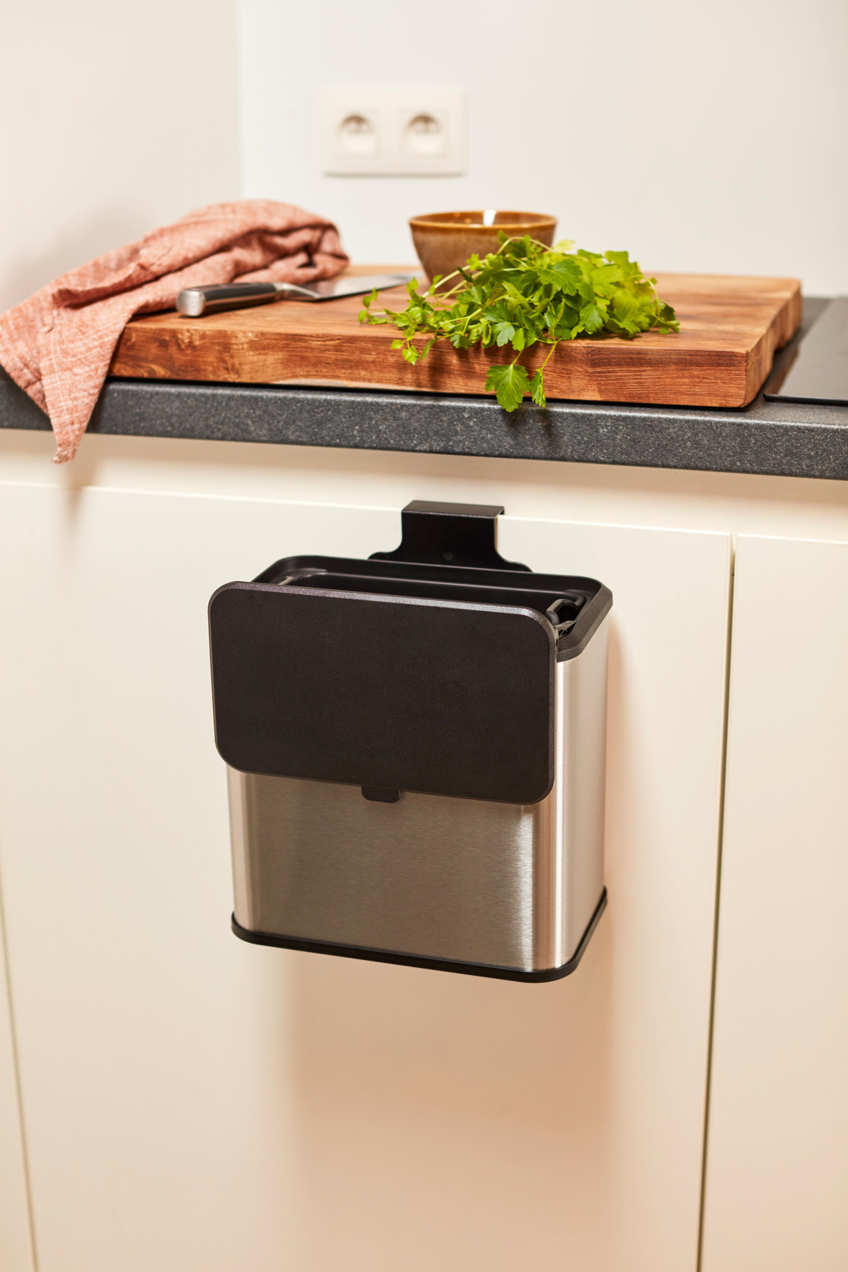 KITCHEN Afvalbak kast 5L rvsH 24 x B 25,5 x D 16,5 cm - CASA