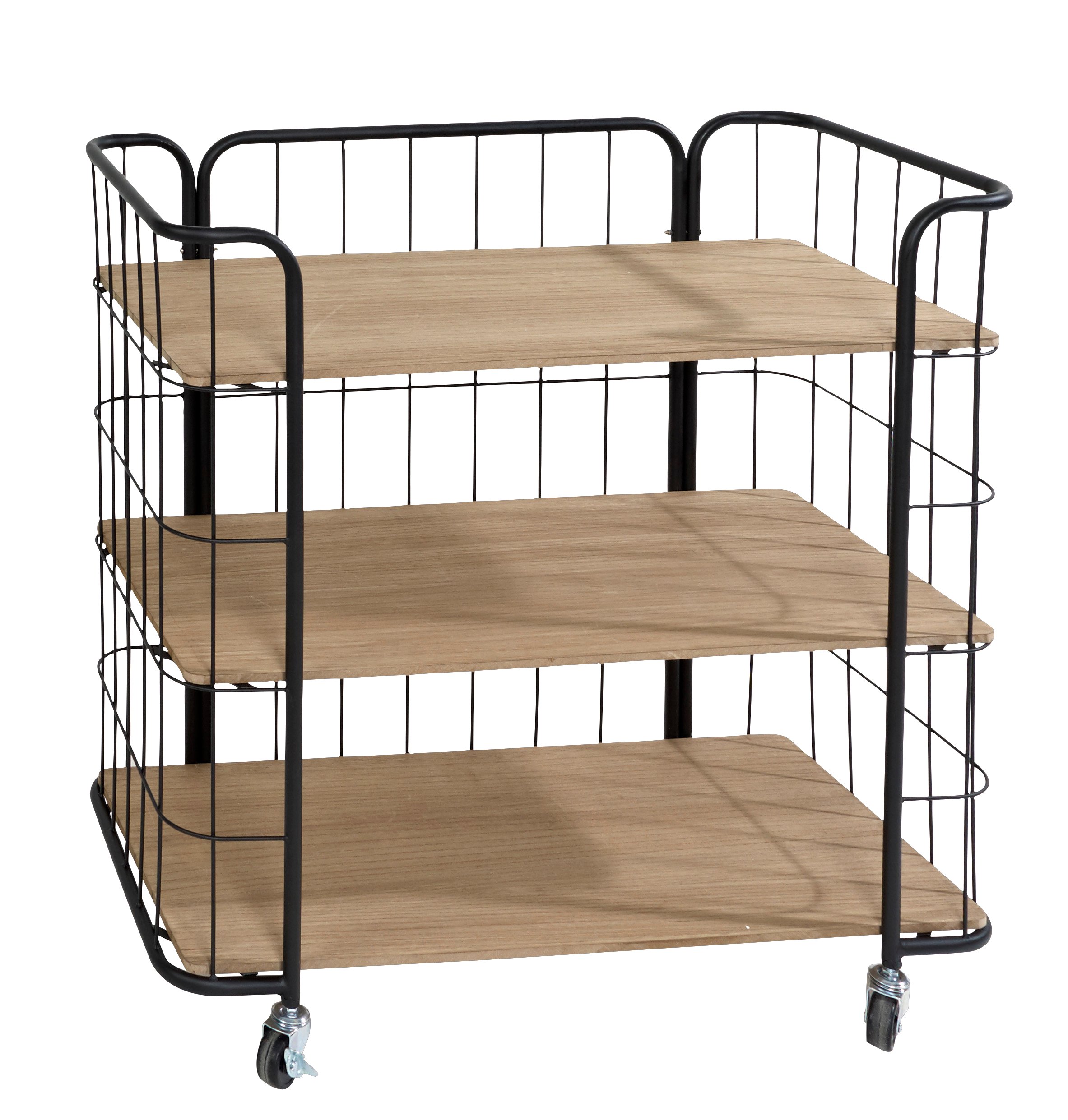 OSLO Trolleyrek 3 leggers zwart, naturelH 82 x L 83 x D 40 cm