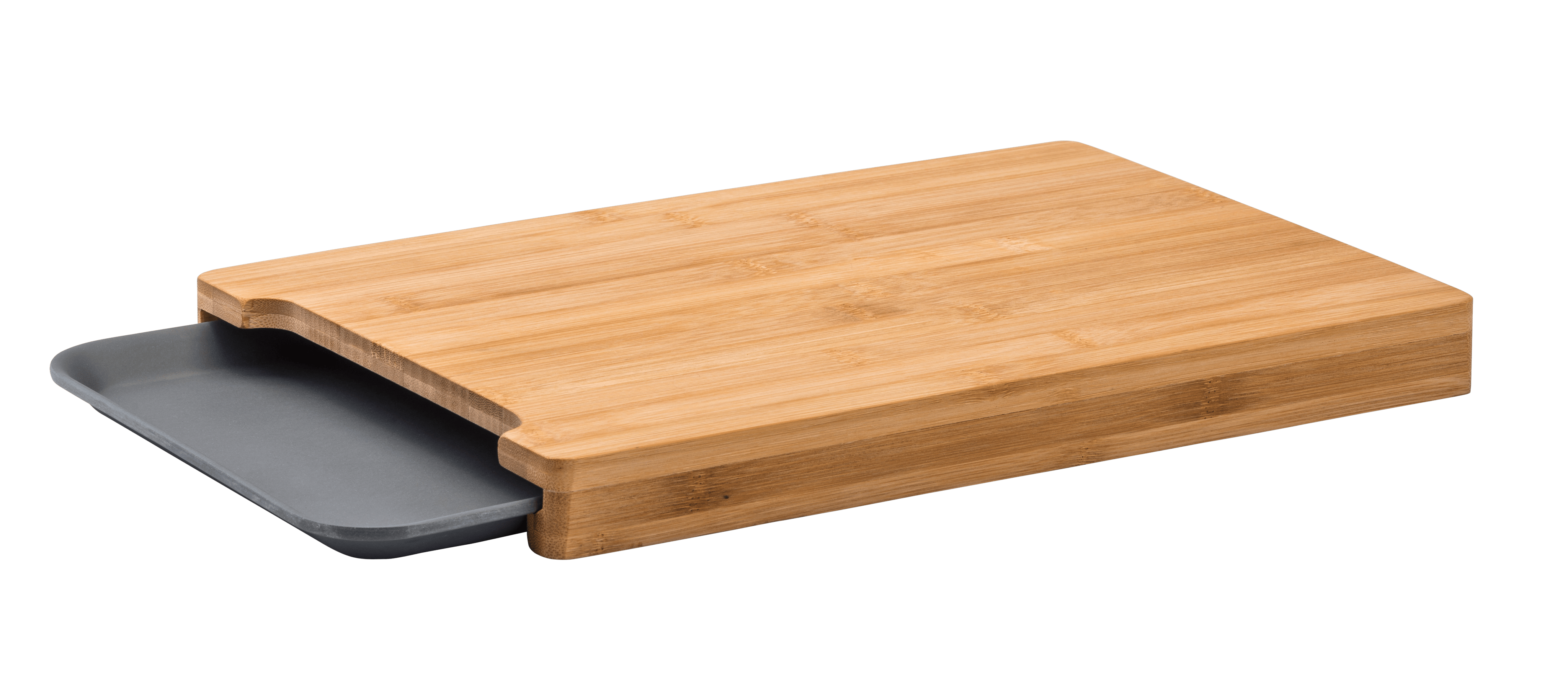 BAMBOO Snijplank met opvangbakje grijs, naturelH 3 x B 38 x D 26 cm