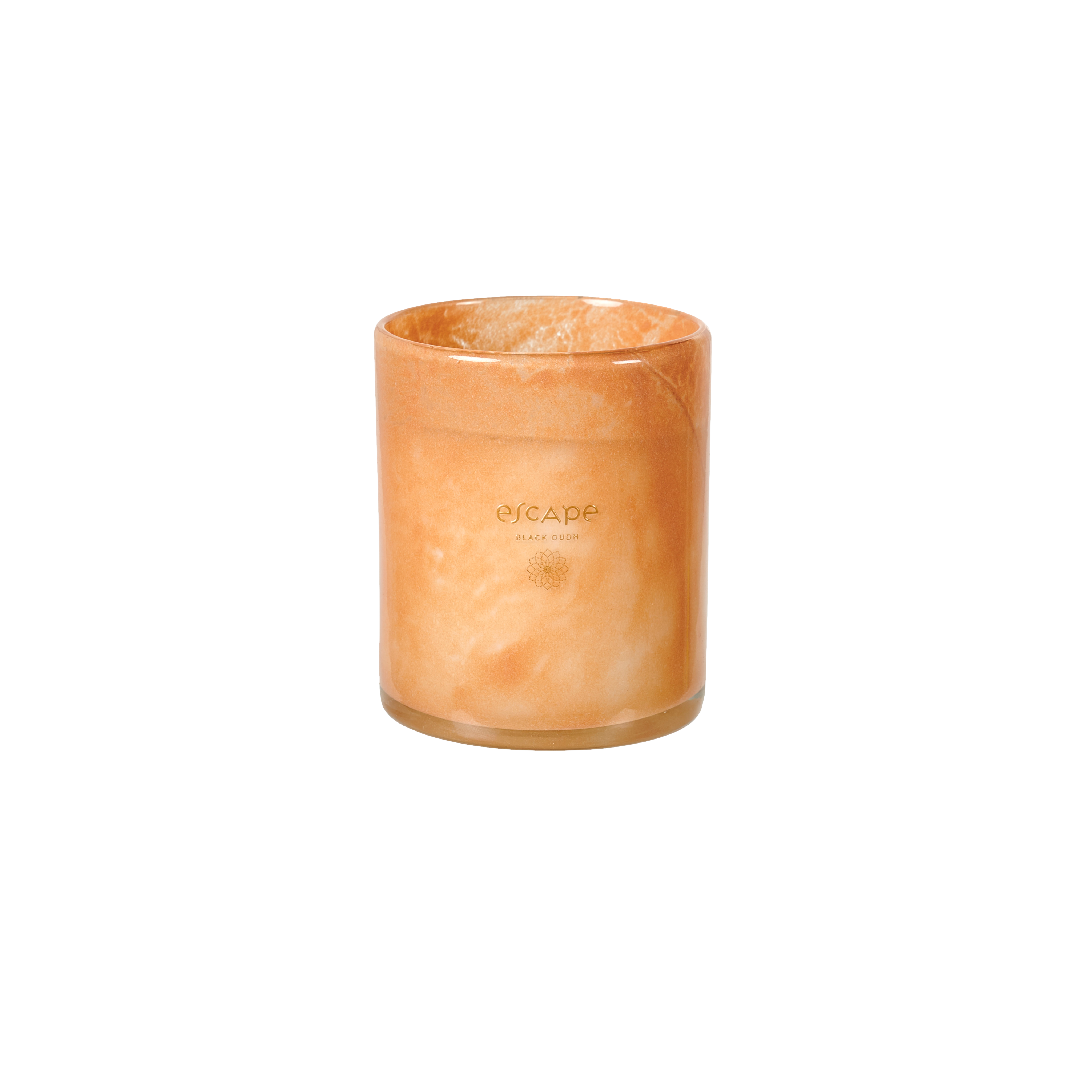 ESCAPE BLACK OUDH Geurkaars in glas wit, oud rozeH 10 cm - Ø 8,5 cm