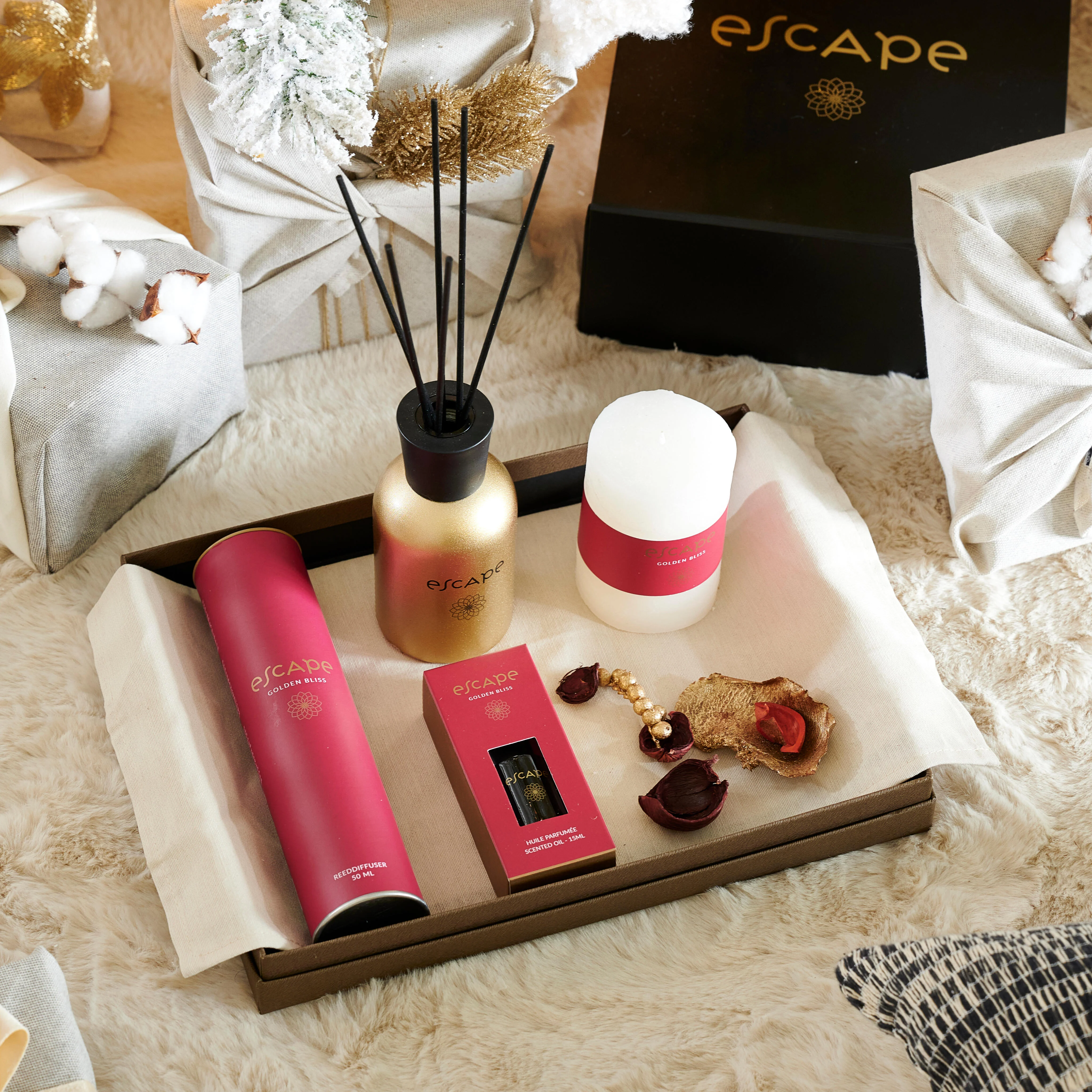 ESCAPE GOLDEN BLISS Geurolie bordeaux