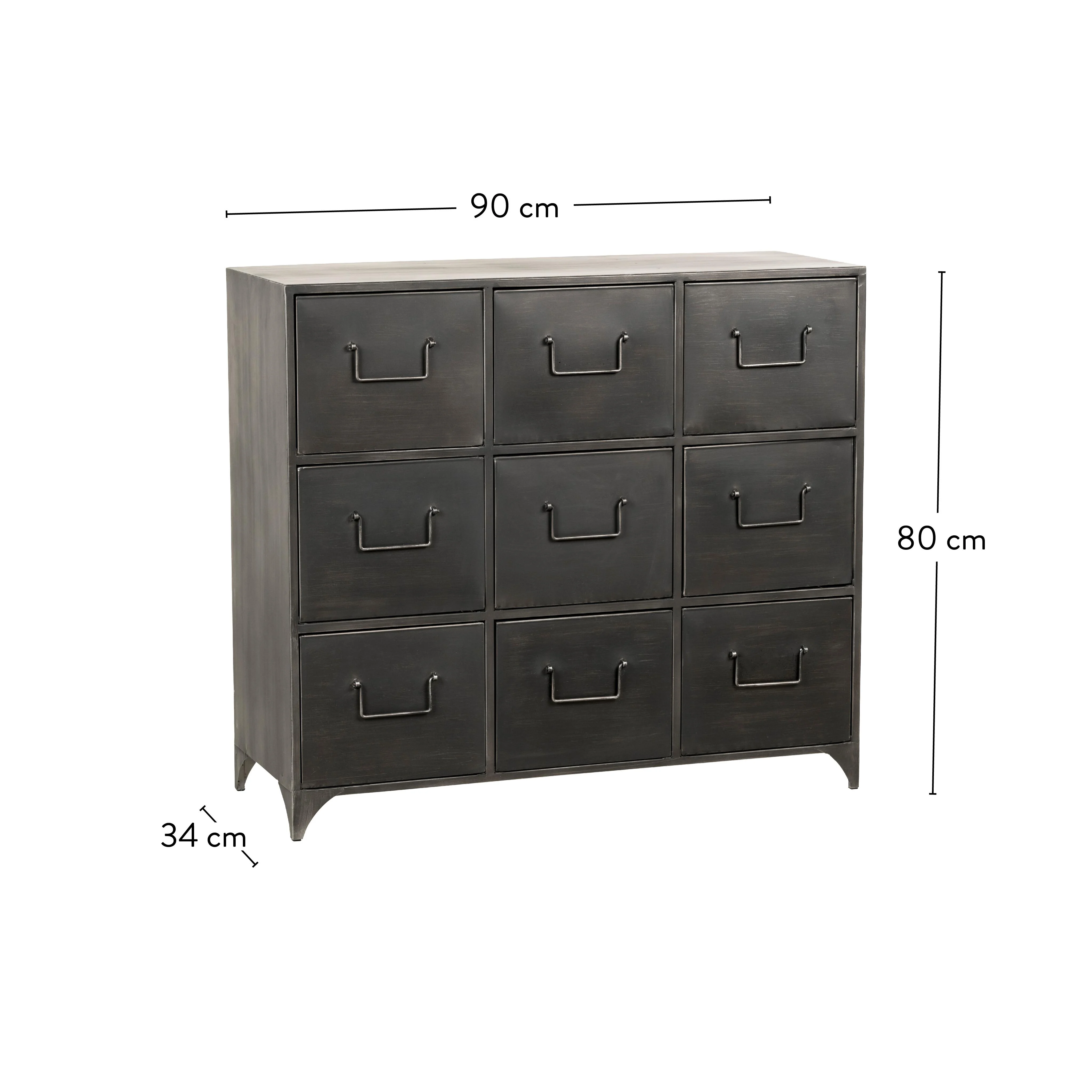 PHARMA Apothekerskast zwartH 80 x L 90 x D 34 cm