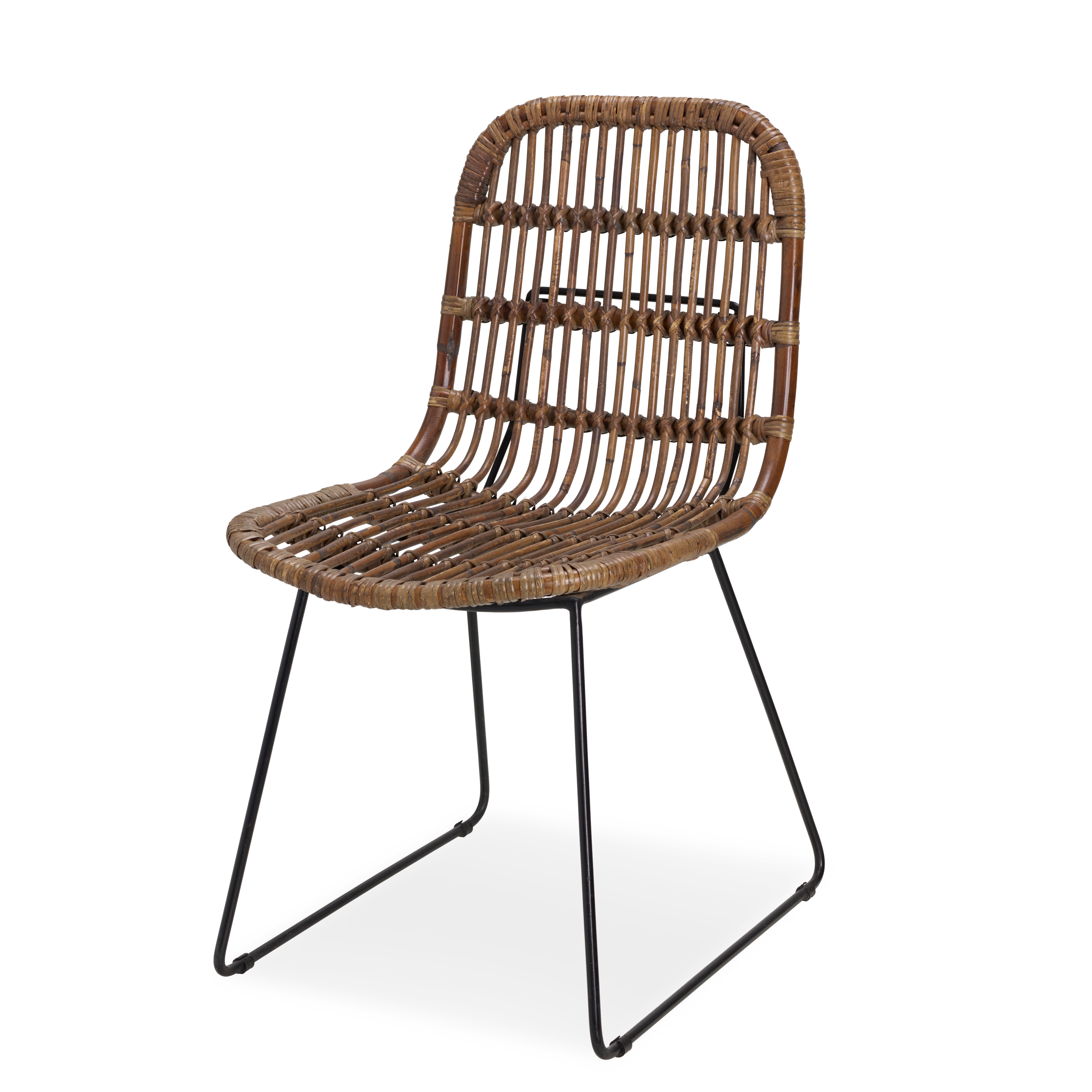 TOBA Eetkamerstoel zwart, bruinH 83 x B 44 x D 47 cm