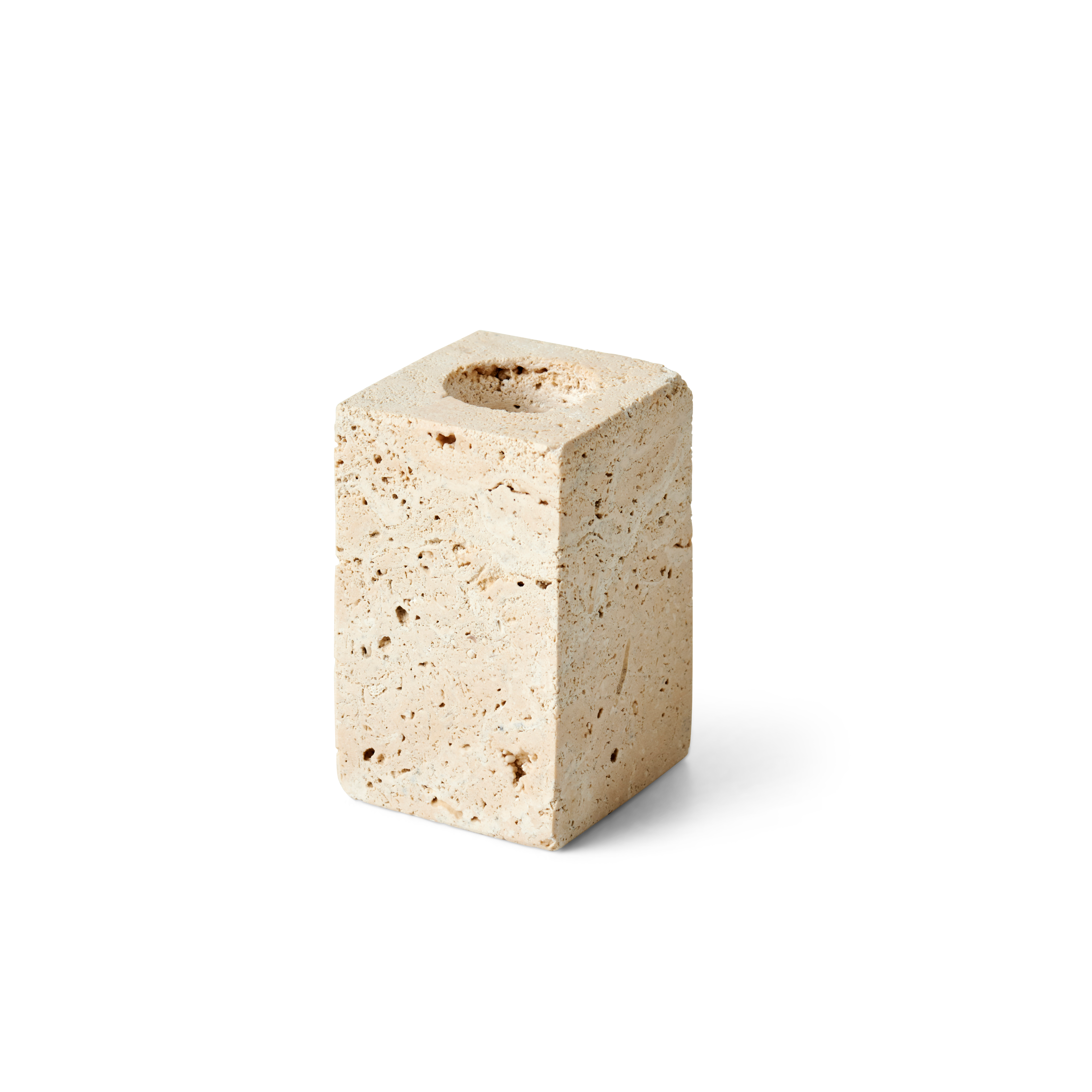 TRAVERTIN Kaarsenhouder naturelH 6,5 x B 4 x D 4 cm