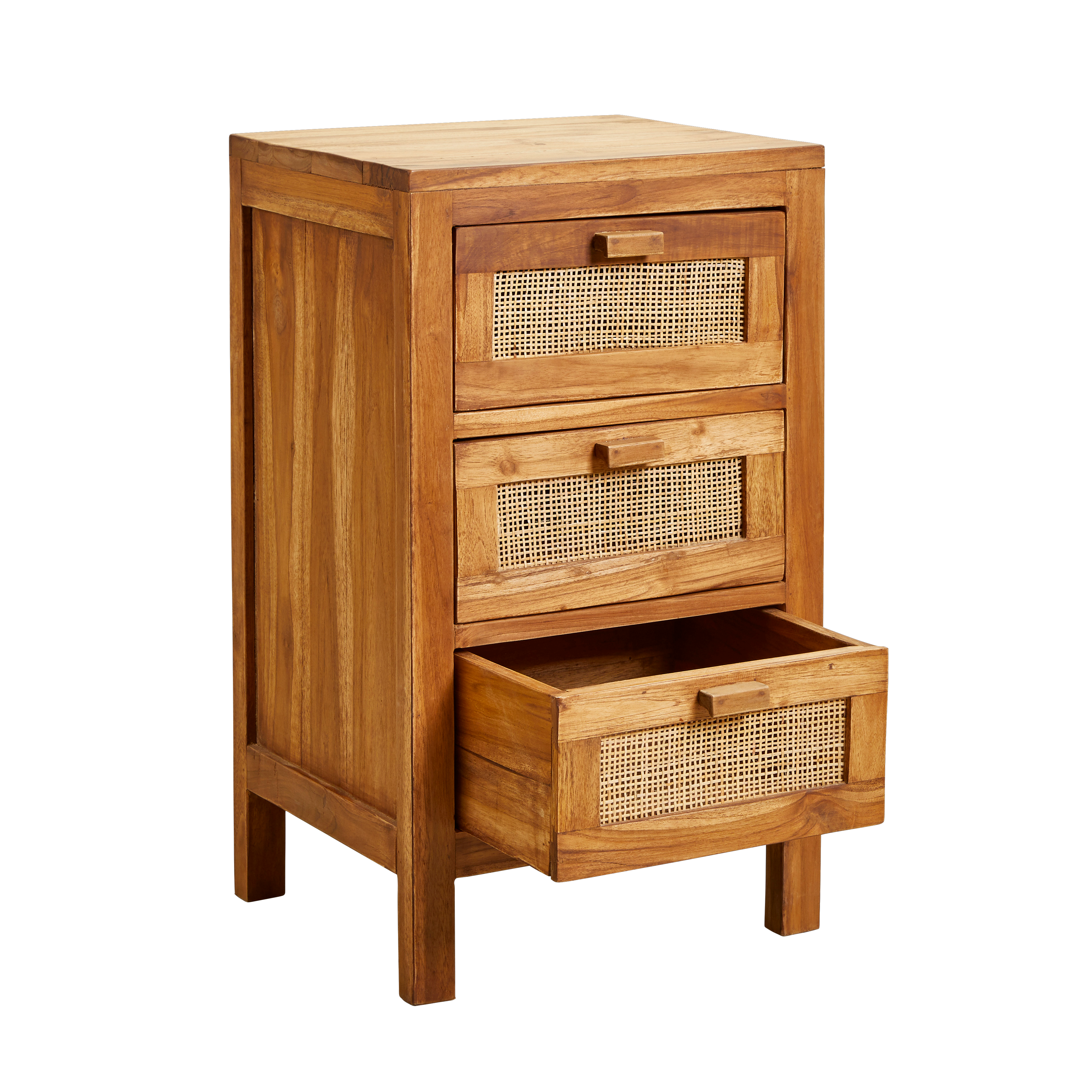TECK 3-laden kast naturelH 68 x B 33 x D 39 cm