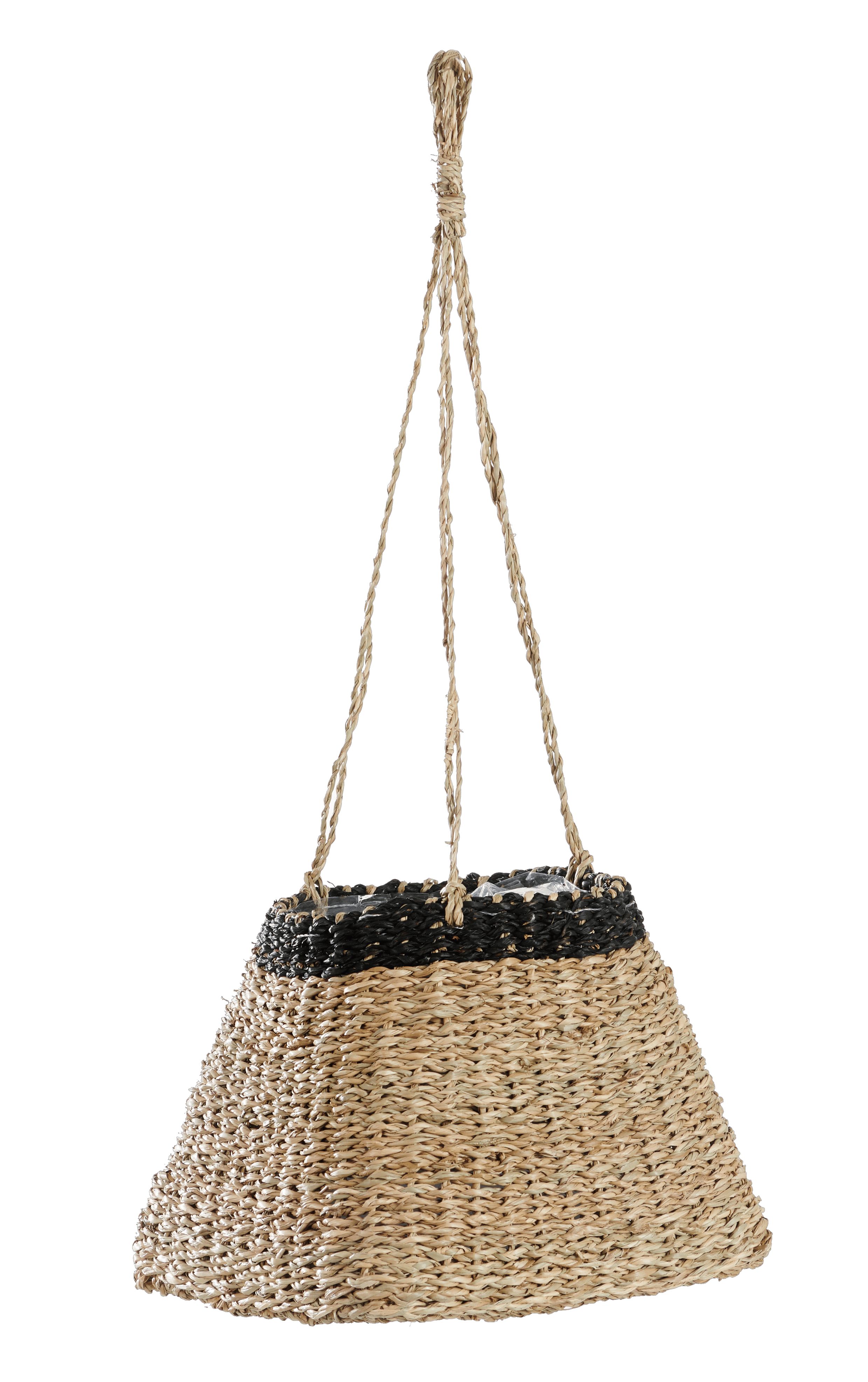 BAKU Hangpot zwart, naturelH 16 x B 19 x D 19 cm