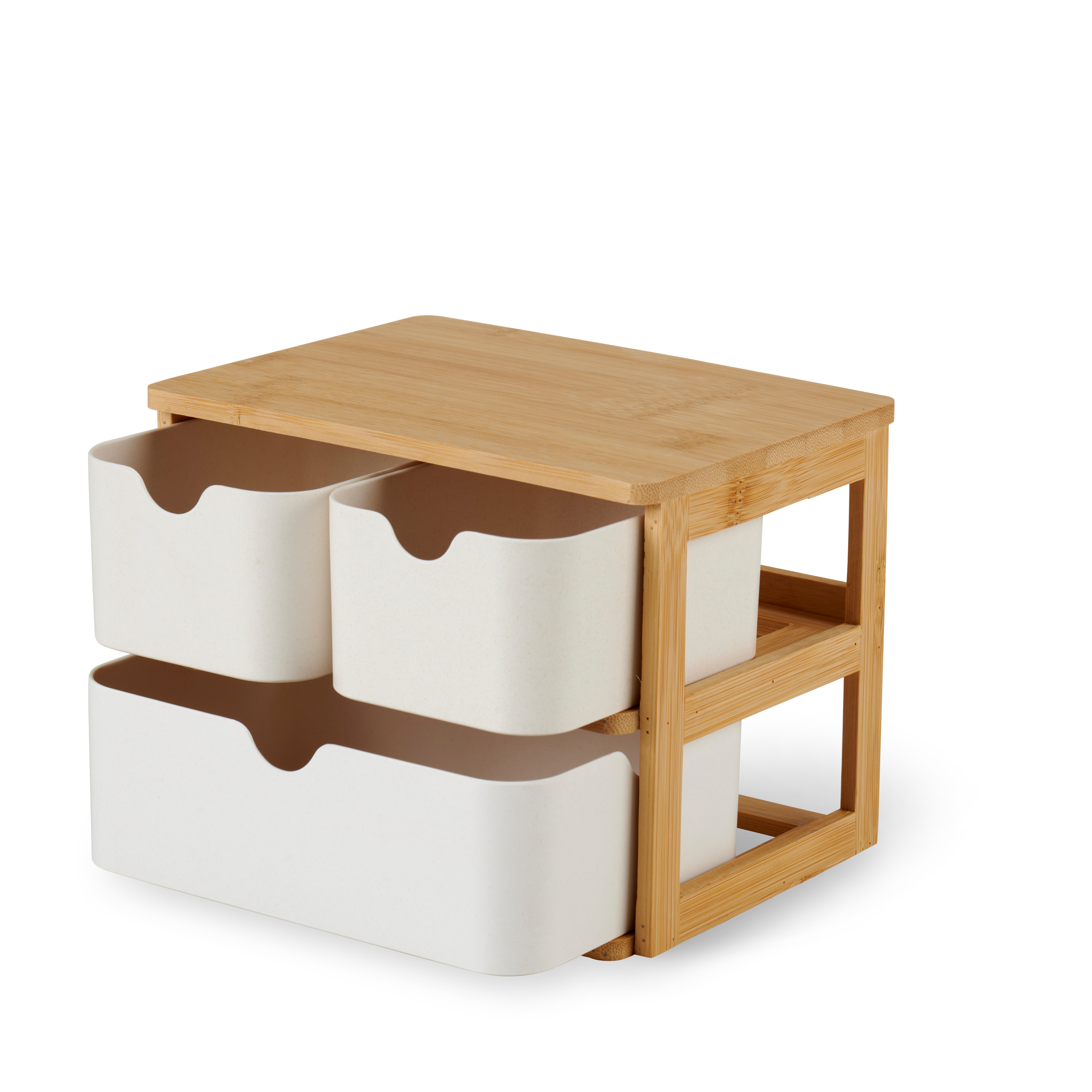 KONDO Organiser 3 lades wit, naturelH 15 x B 19,5 x D 14,8 cm