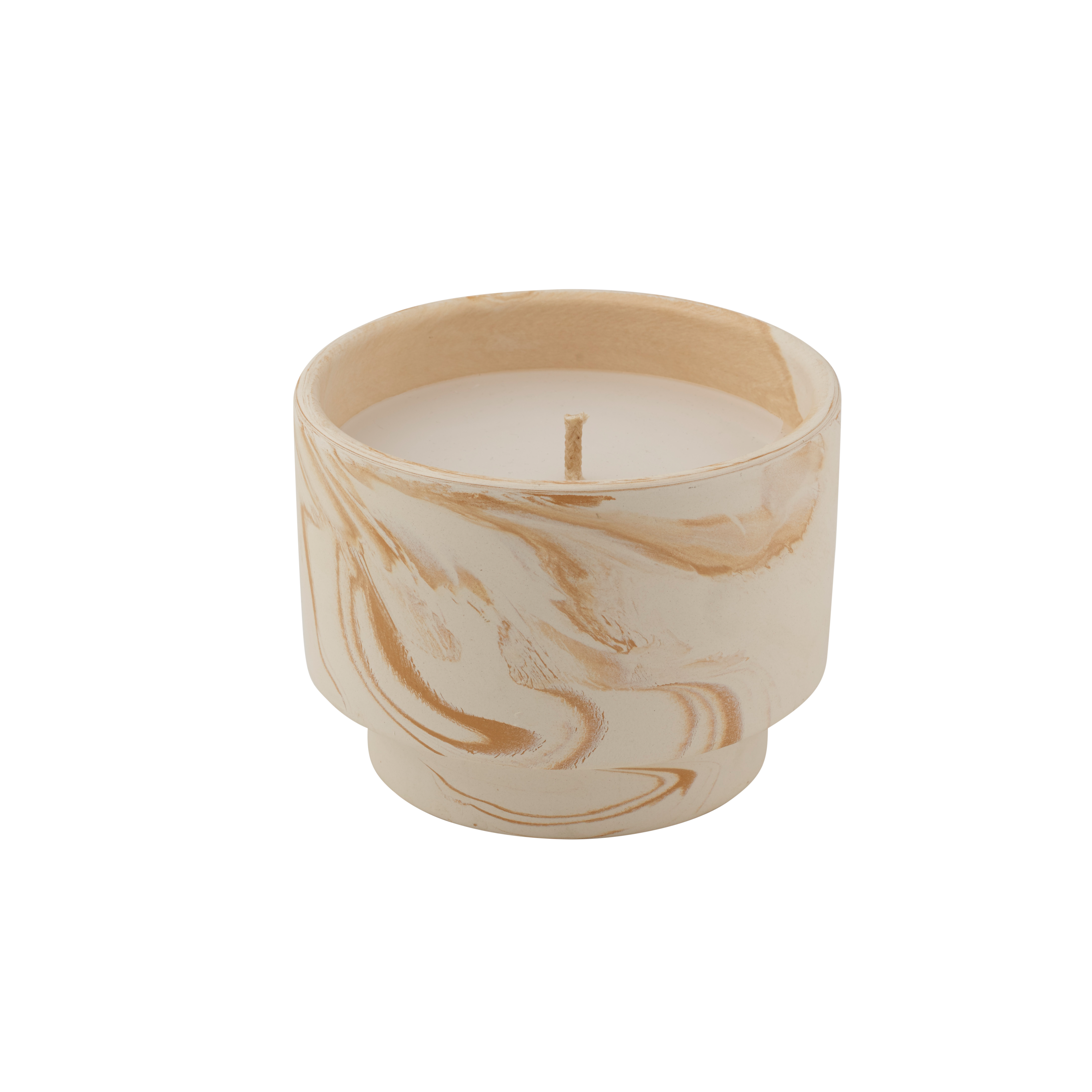 MARBLE Buitenkaars wit, oranjeH 10,2 cm - Ø 14,2 cm - CASA