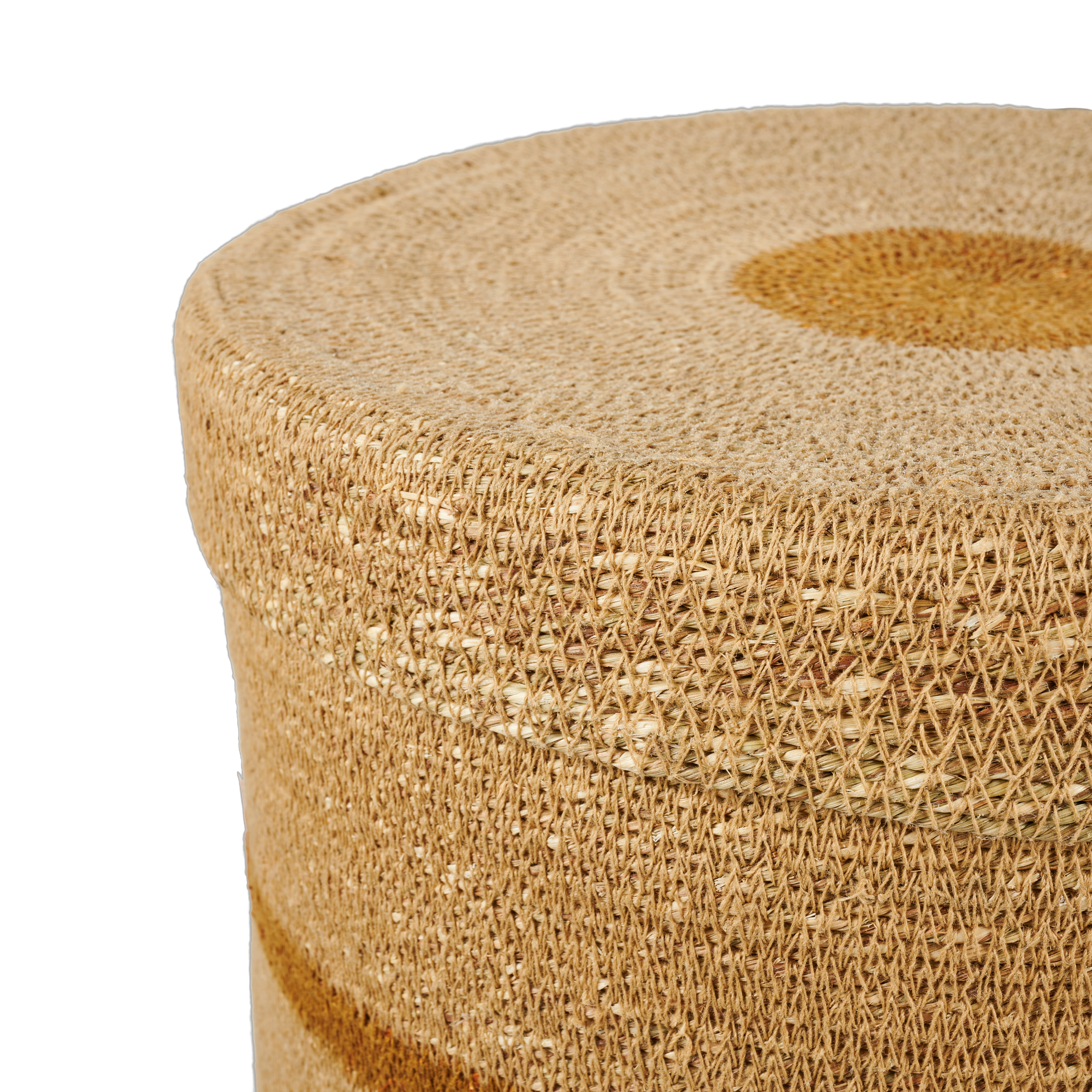 MARTHE Mand L met deksel naturel, okerH 55 cm - Ø 34 cm