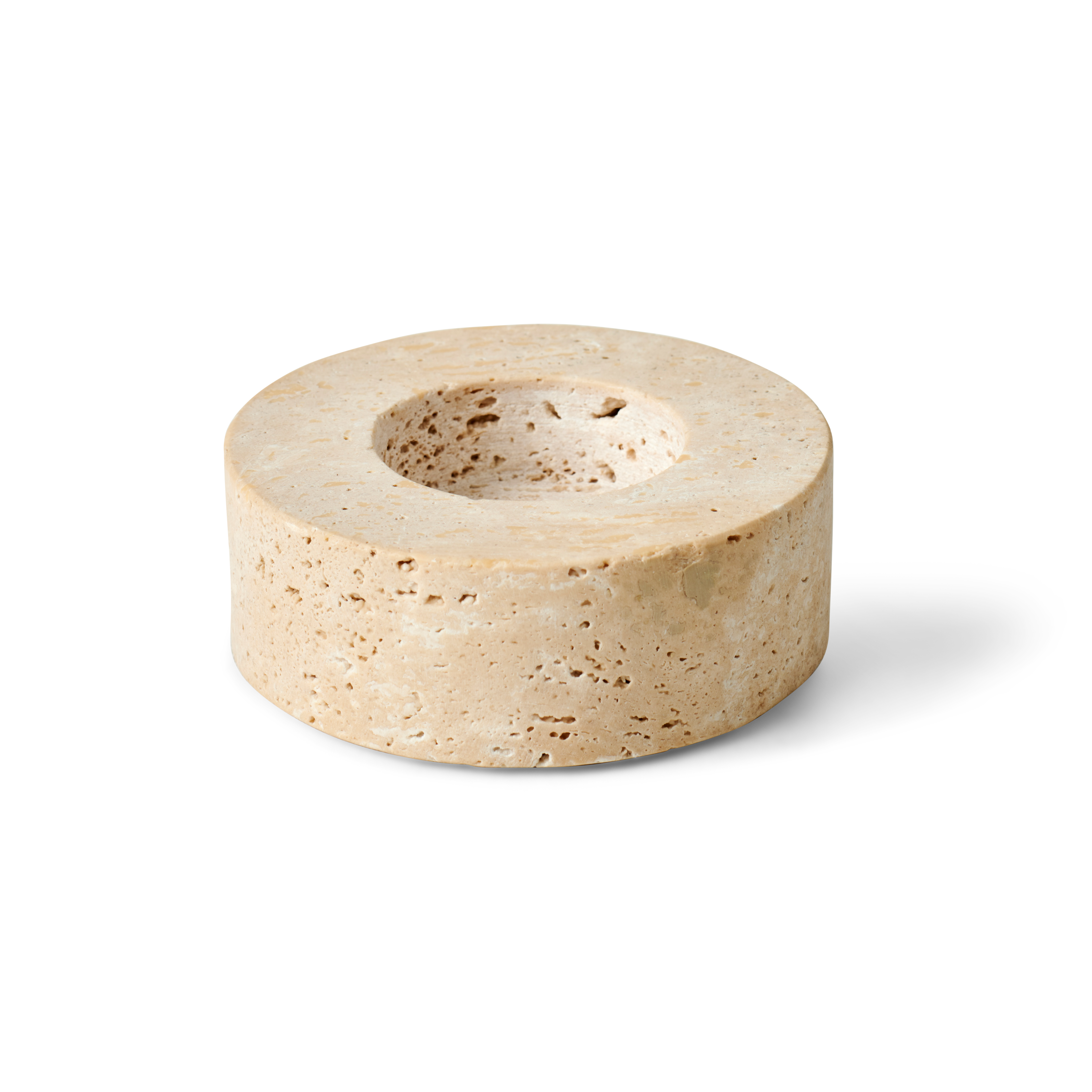 TRAVERTIN Theelichthouder naturelH 3 cm - Ø 8 cm
