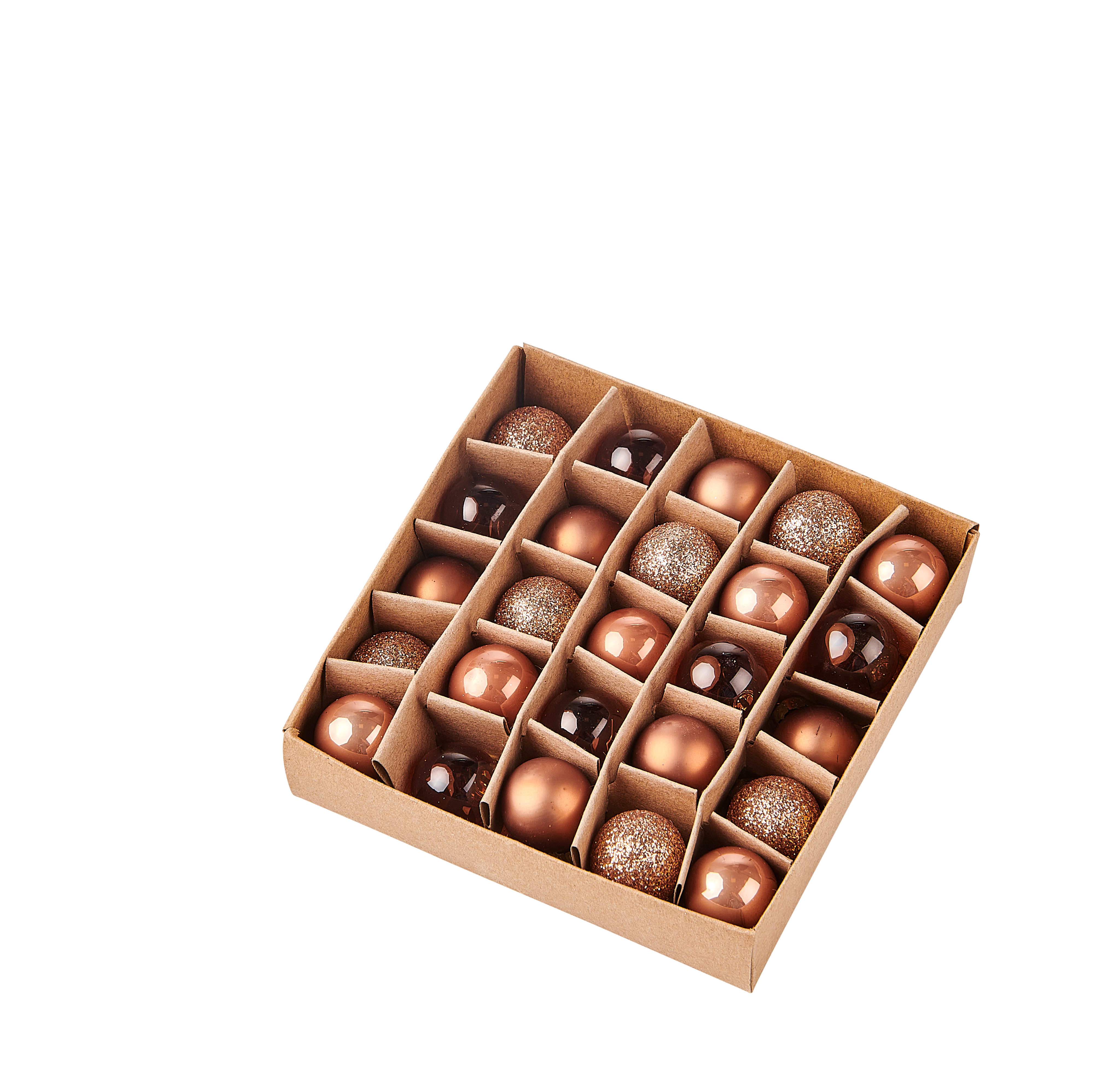 COPPER Kerstbal set van 25 bronsØ 2 cm