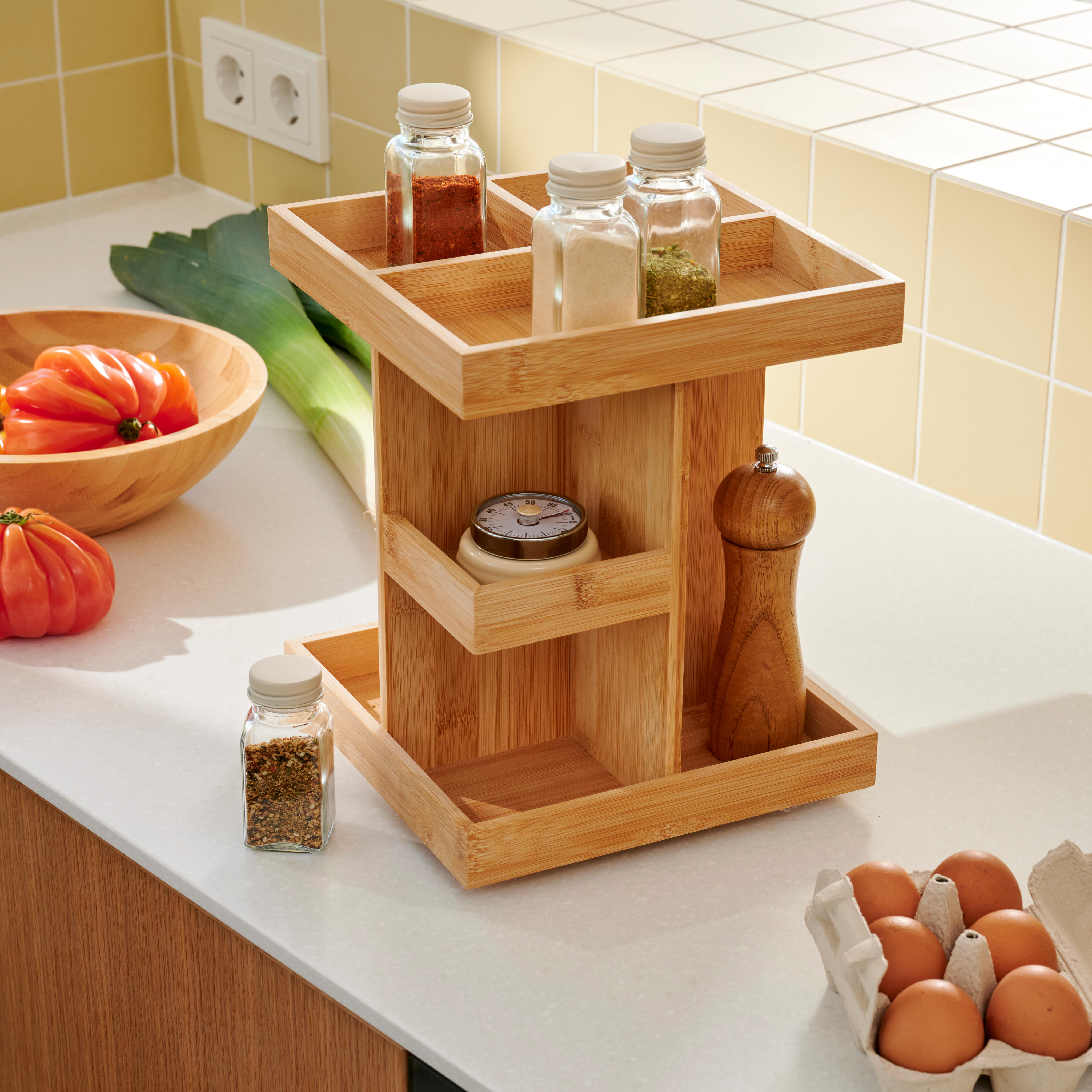 BAMBOO Organiser naturelH 27,5 x B 22,5 x D 22,5 cm