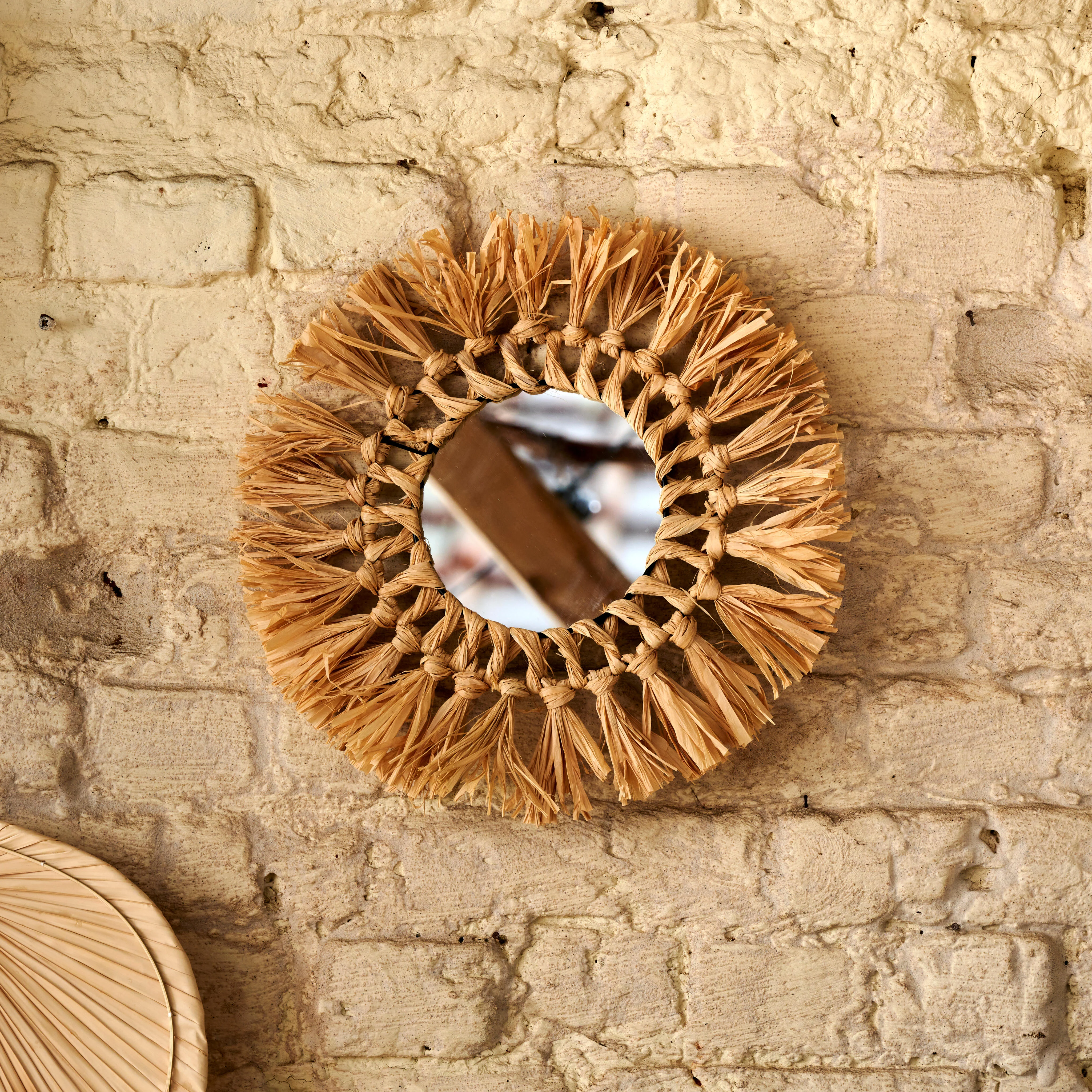RAFFIA Spiegel naturelØ 35 cm