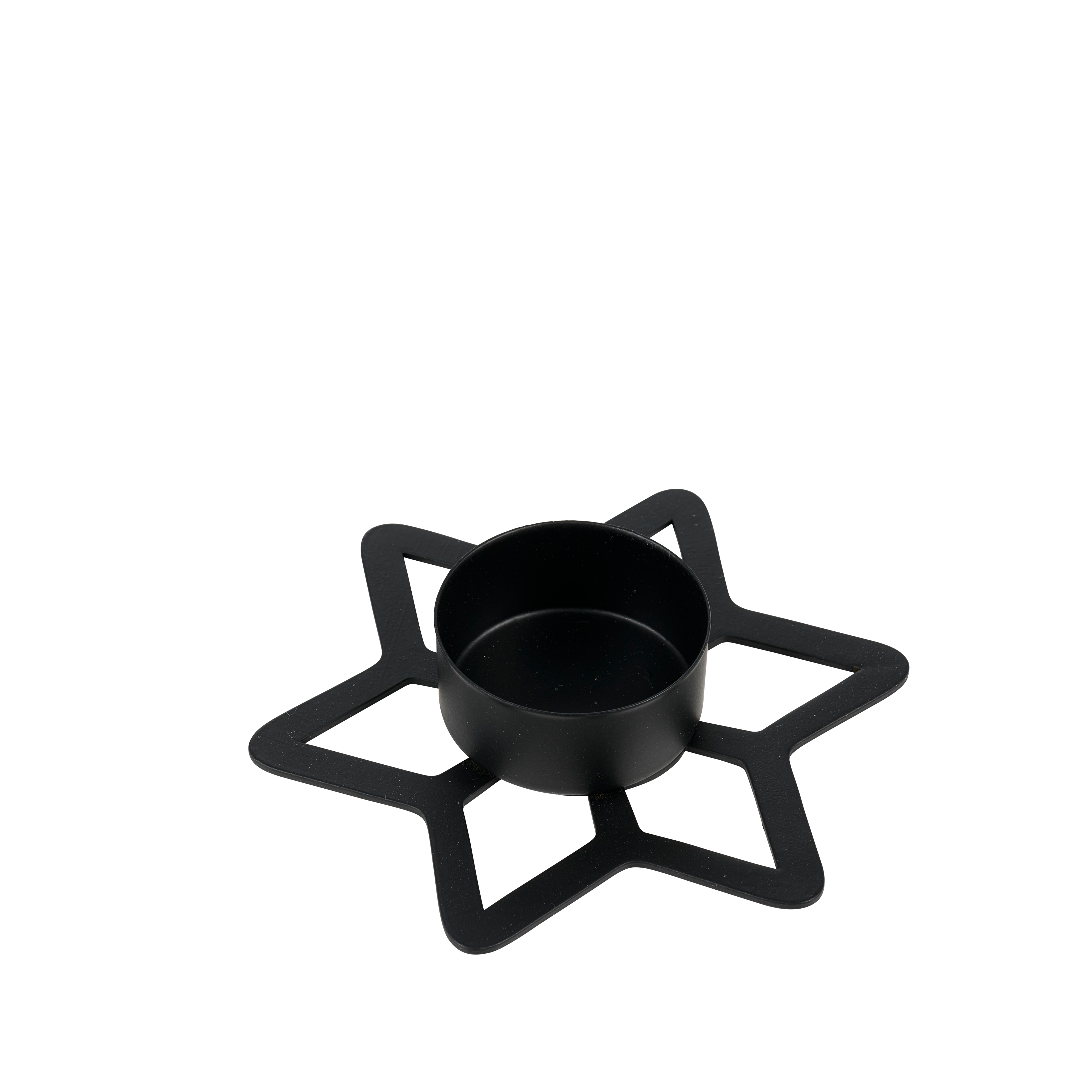 STAR Theelichthouder zwartH 1,6 x B 10,1 x D 9,2 cm