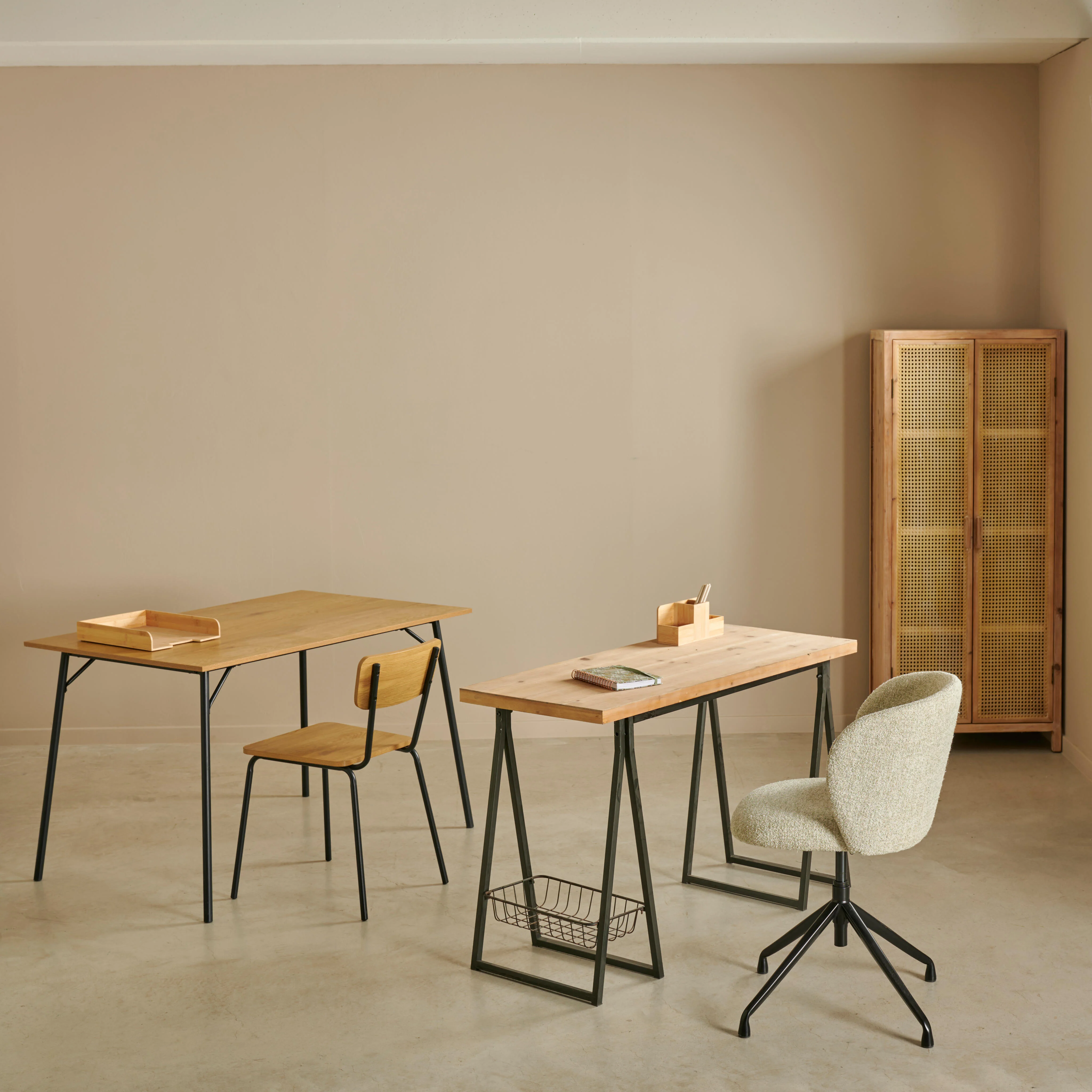 TRETO Bureau zwart, bruinH 75 x B 50 x L 120 cm