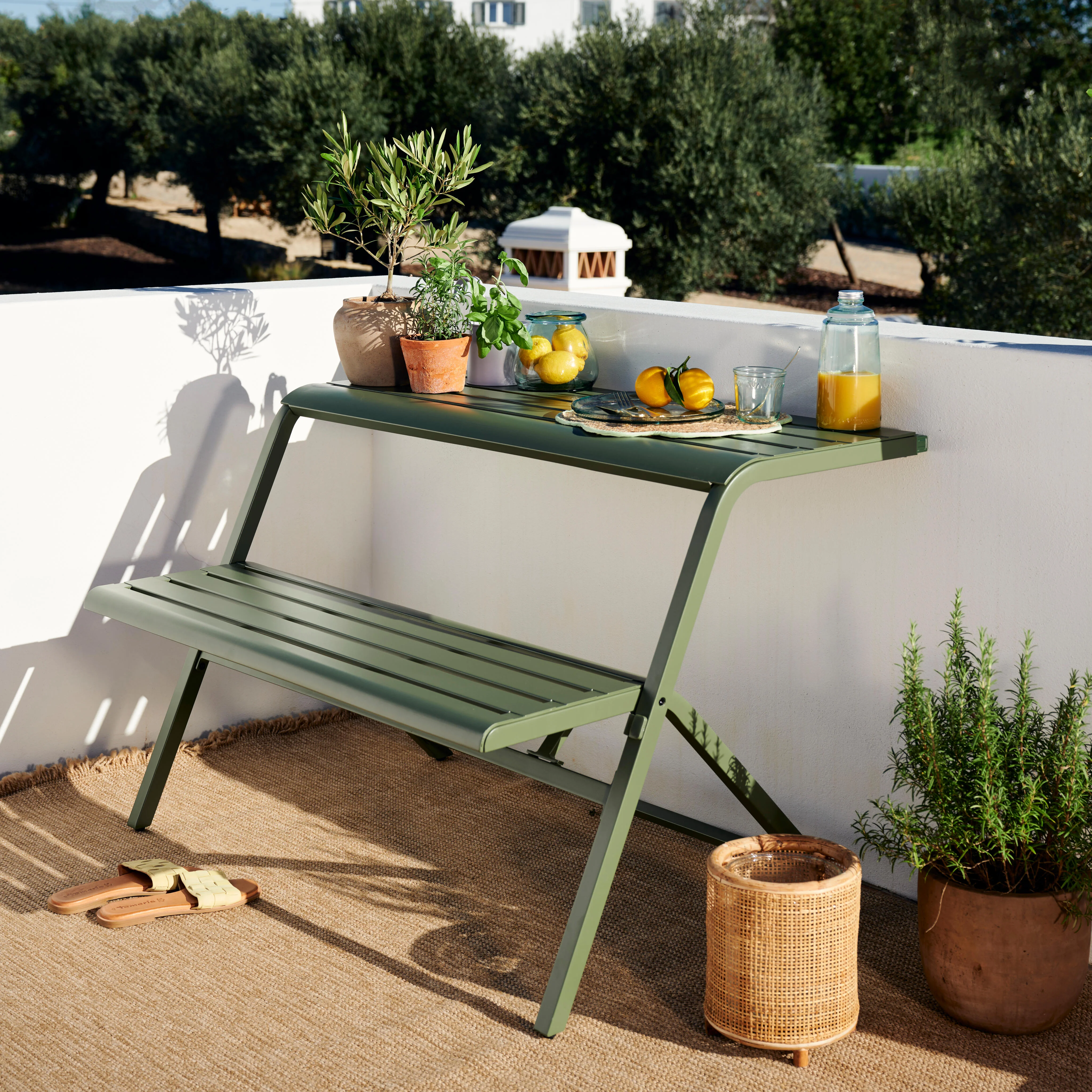 BERGEN Balkontafel ook als plantentafelH 75 x B 111 x D 84 cm - CASA