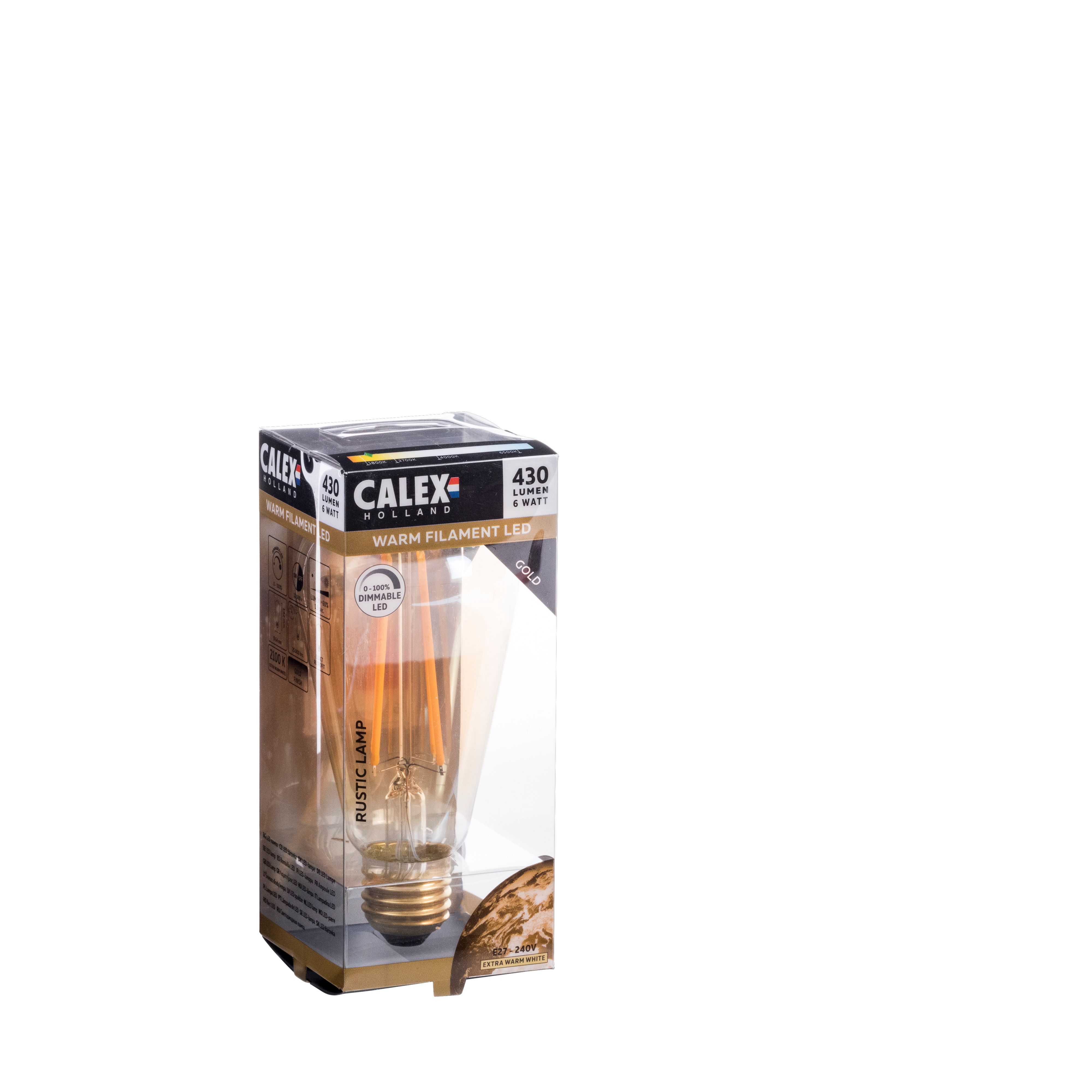 CALEX Rustik lamp 2100KL 14,2 cm - Ø 6,4 cm