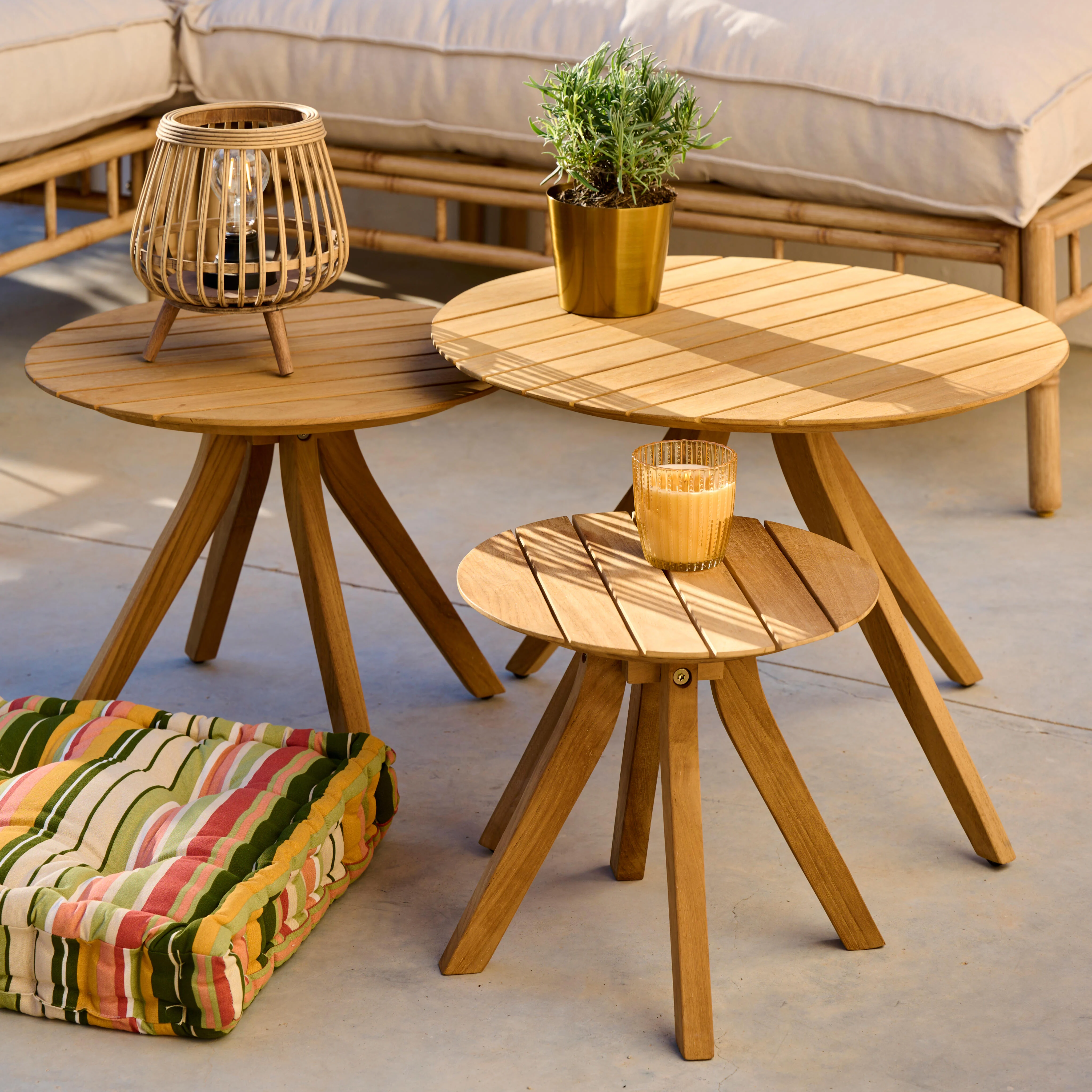 MARROW Lounge tafel naturelH 40 cm - Ø 60 cm