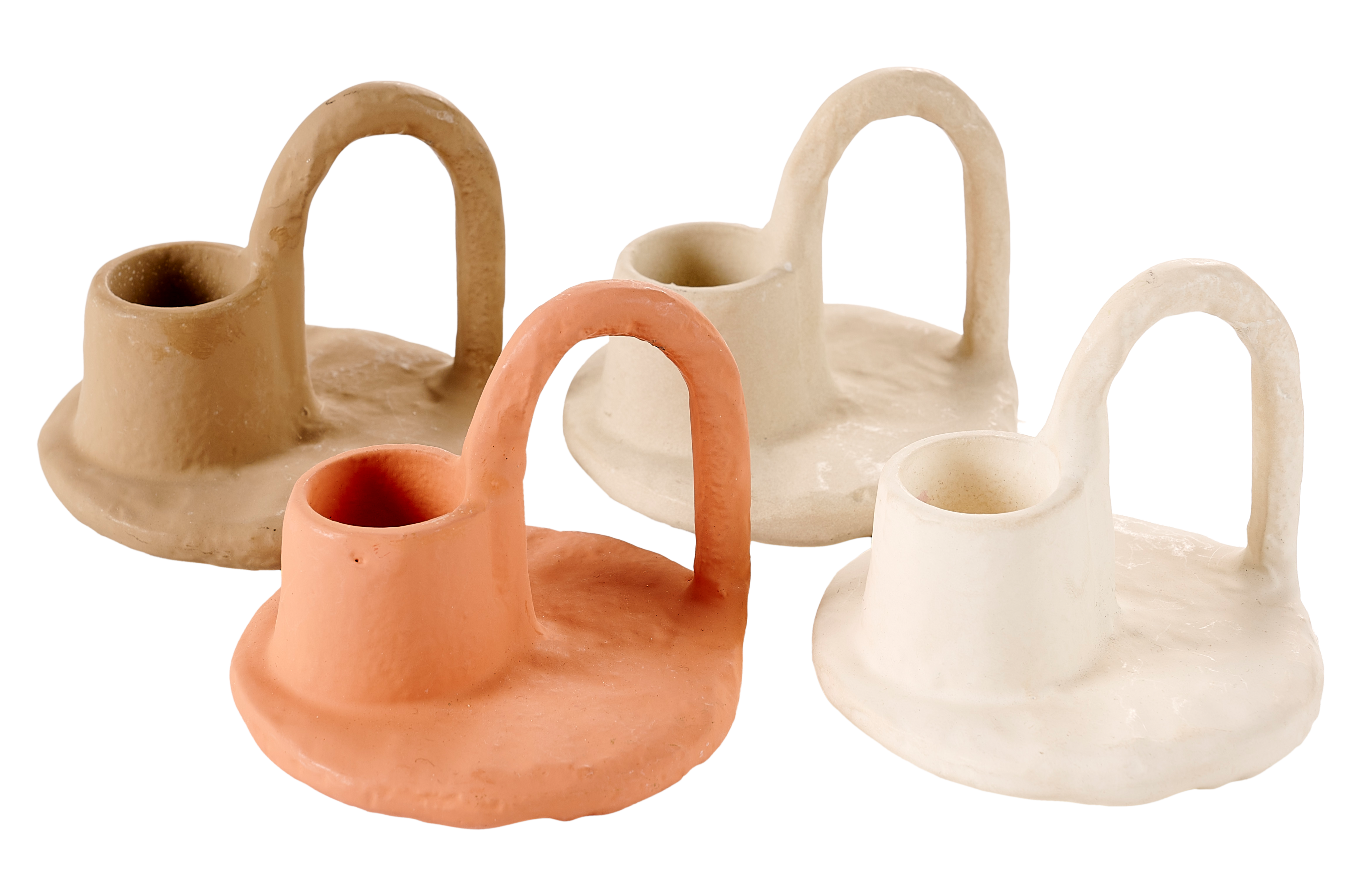 FOXY Kandelaar beigeH 4 cm - Ø 8 cm