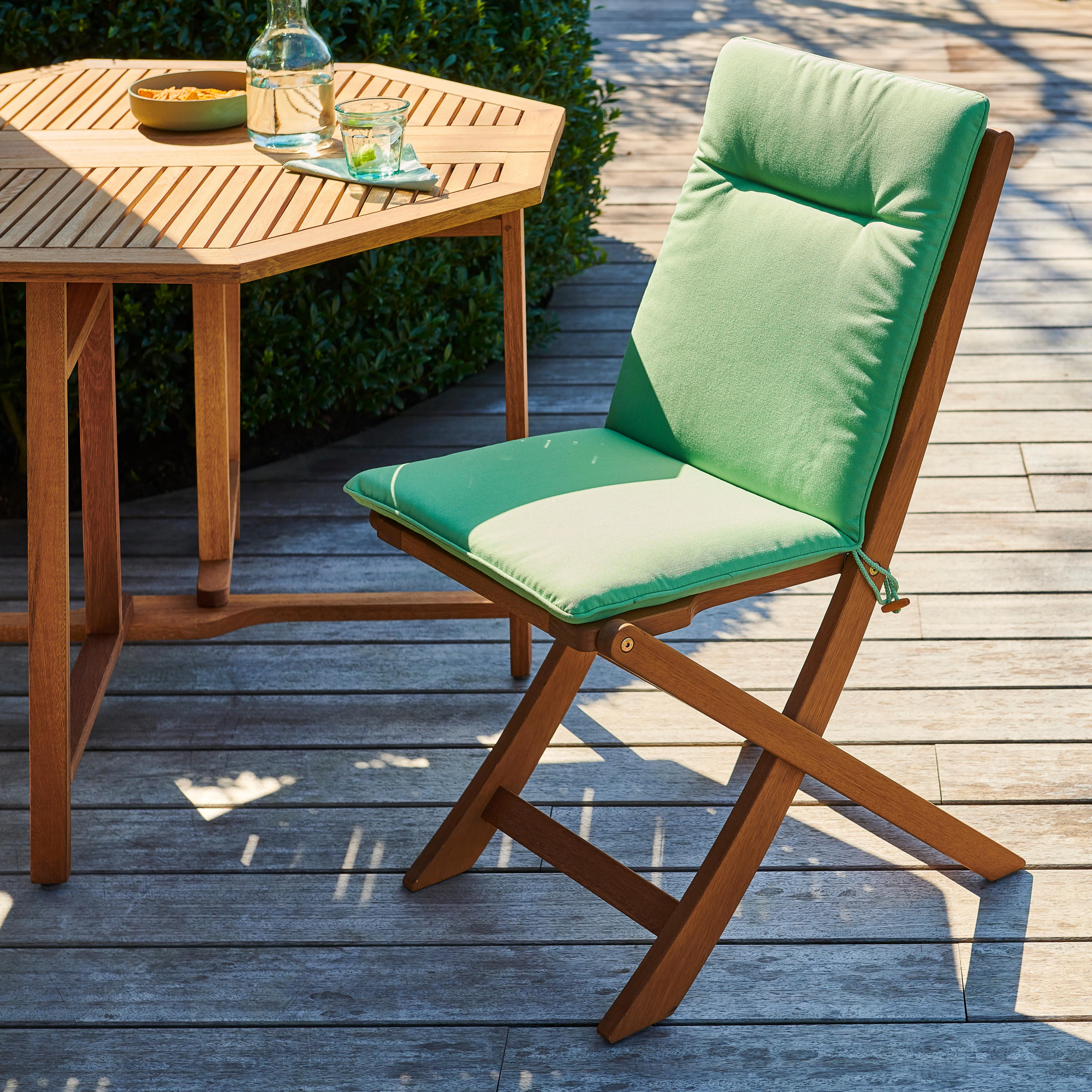 AZUR Tuinkussen voor vouwstoel groenB 44 x L 88 cm