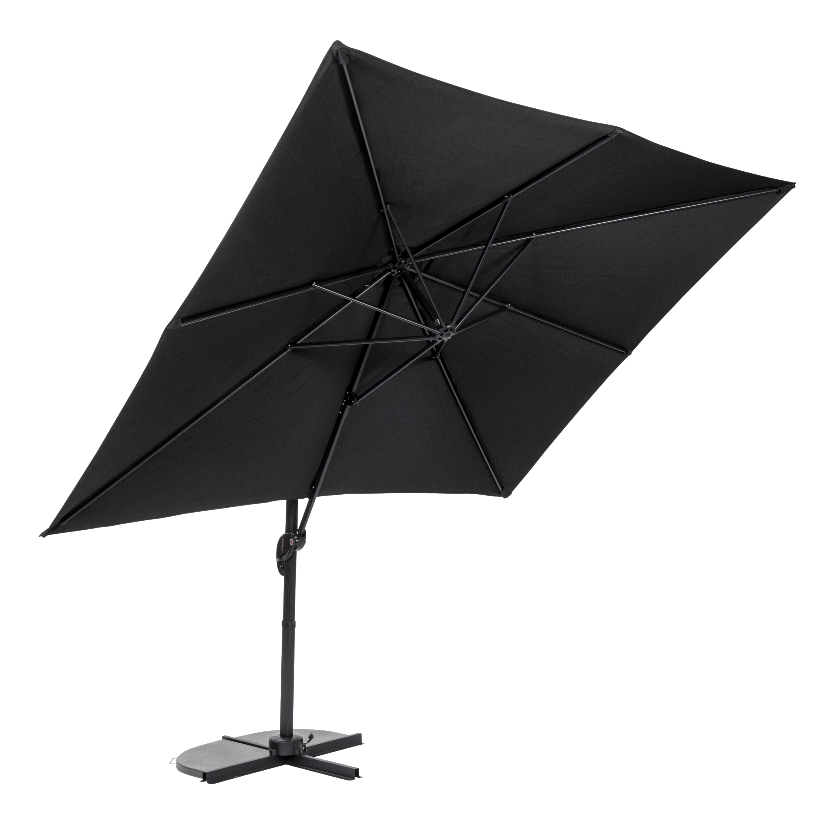 RIVA Hangparasol zonder parasolvoet zwartH 250 x B 240 x L 300 cm - CASA