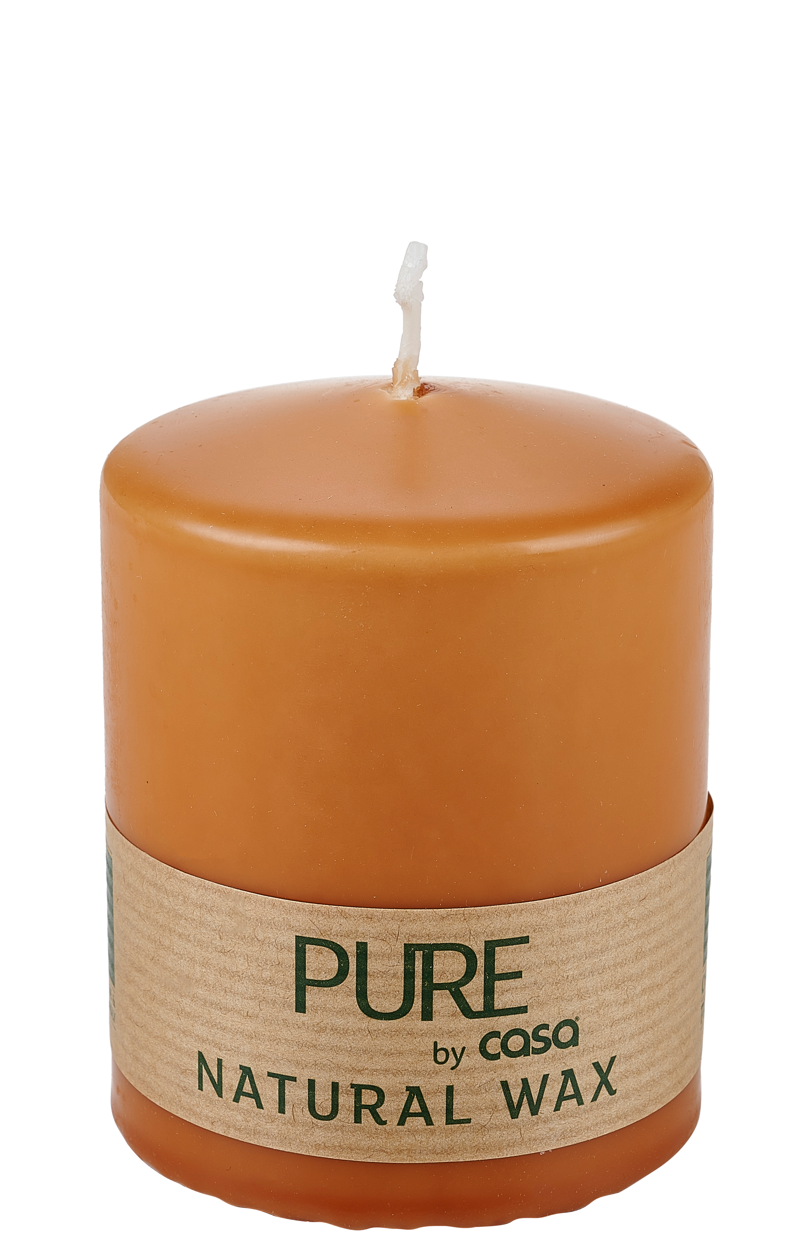 PURE Cilinderkaars karamelH 9 cm - Ø 7 cm
