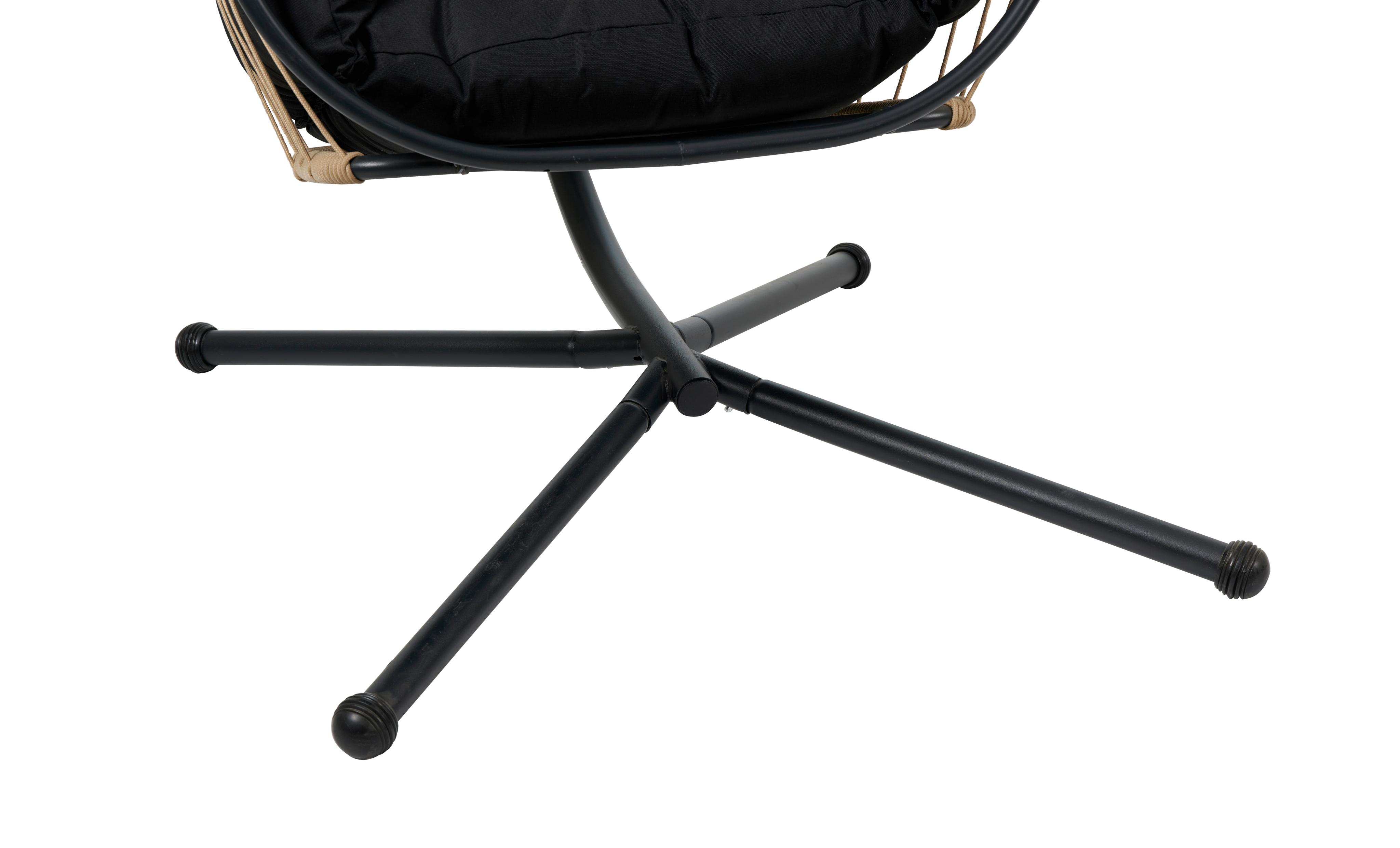 BAZAI Hangstoel met staander zwartH 190 x B 110 x D 96 cm