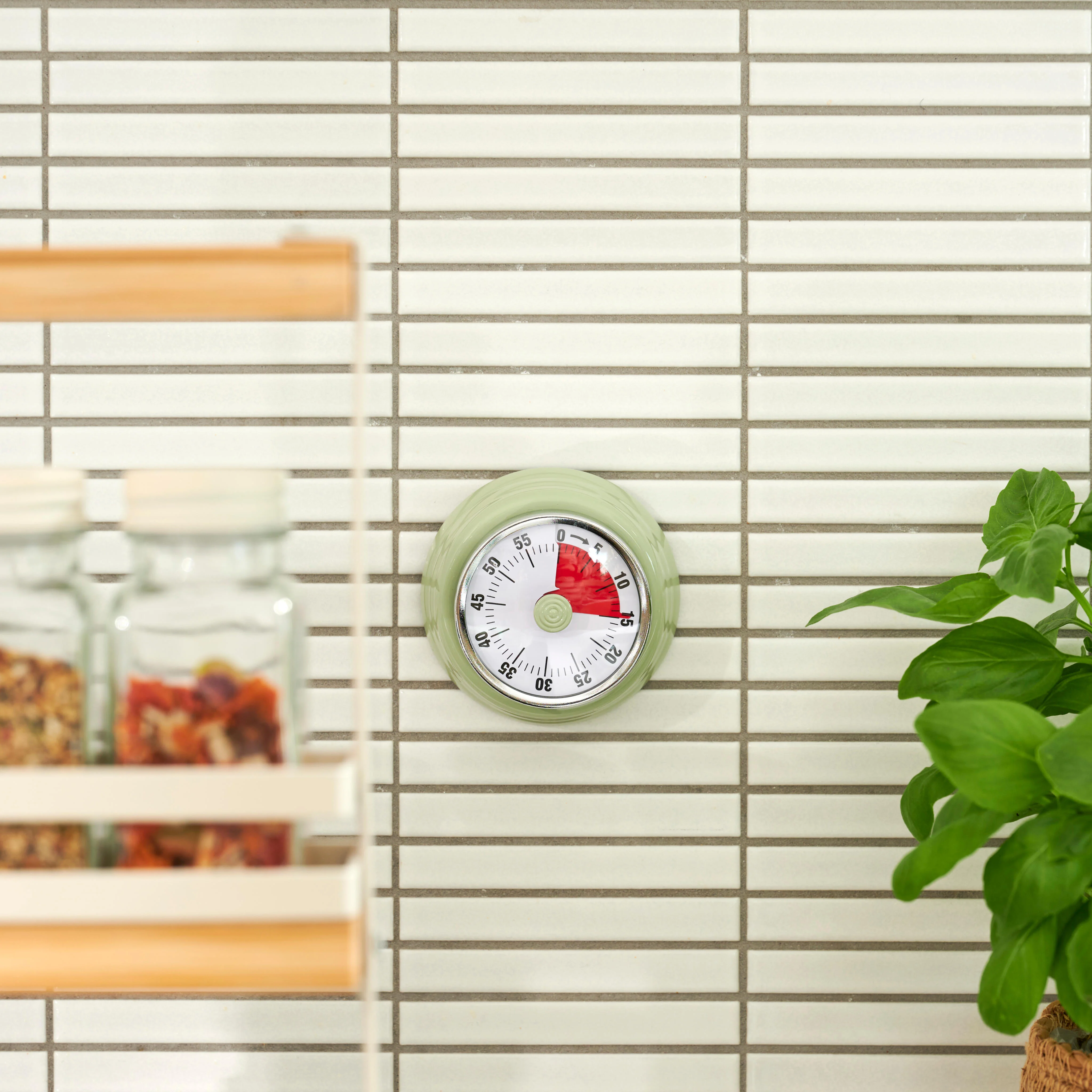 CUISINO Retro timer met magneet muntH 3 cm - Ø 7,3 cm