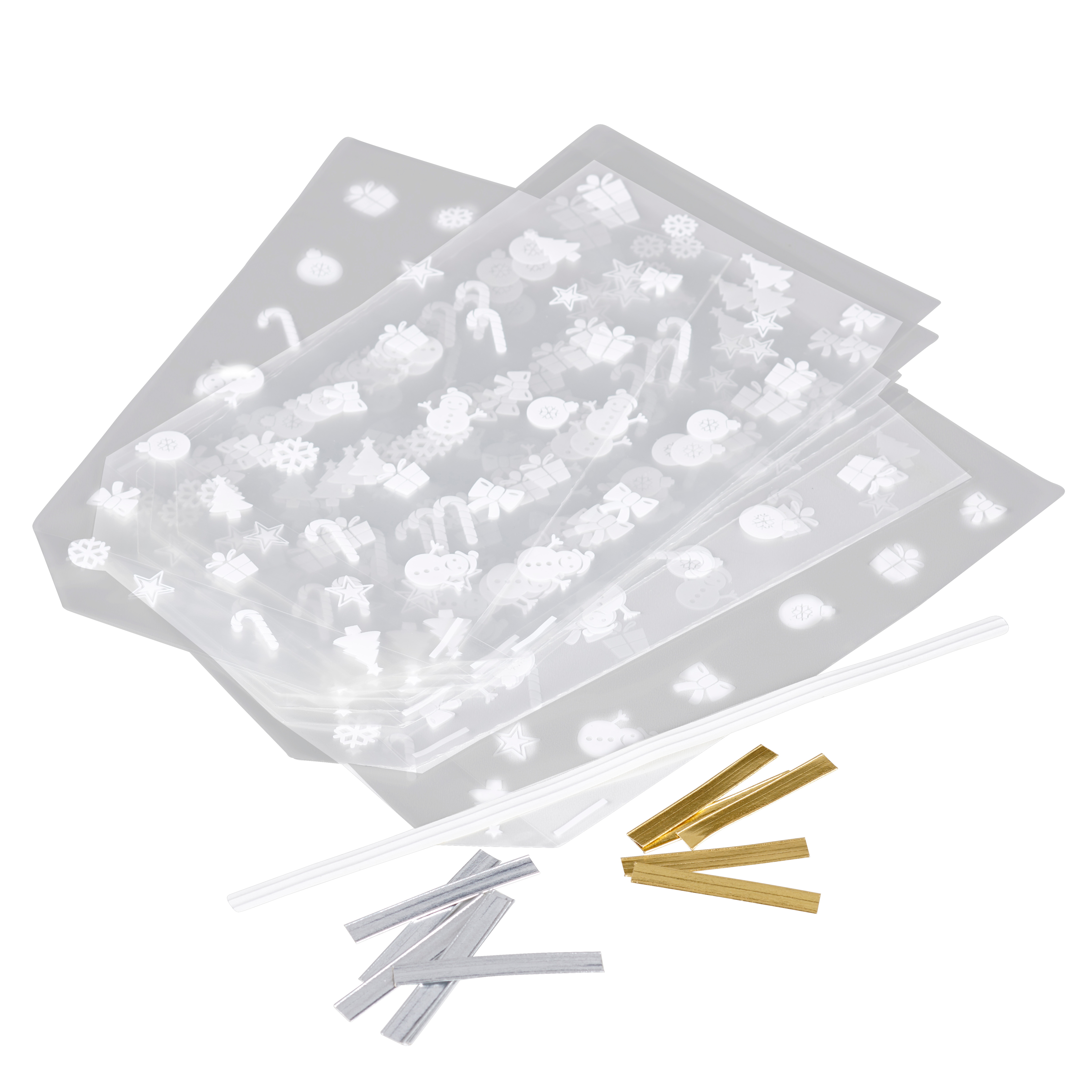 X-MAS Cadeauzakjes voor koekjes transparantH 23,5 x B 14,5 cm