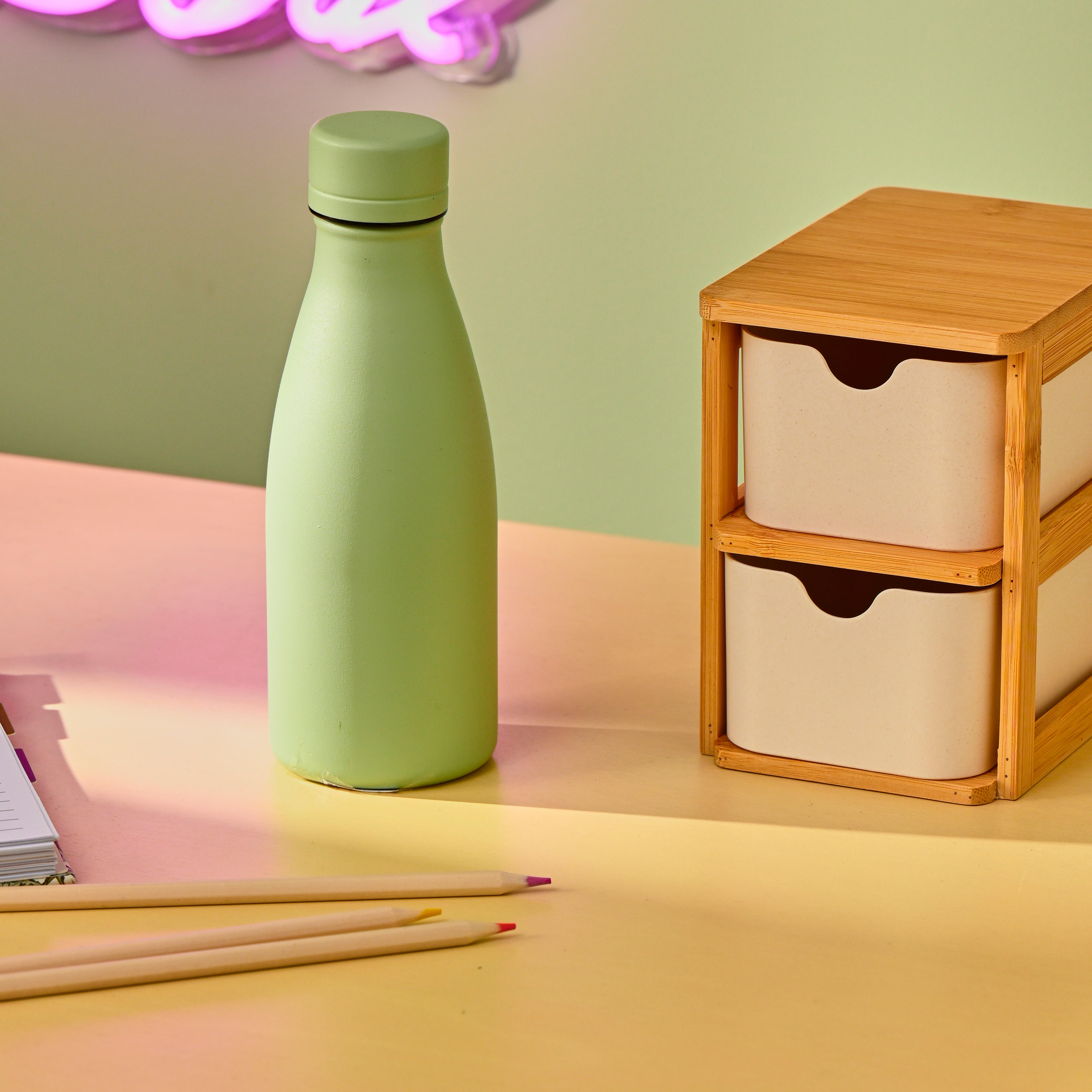 FRESHMOOD Isoleerfles 35cl sea foam seafoam kleurH 20 cm - Ø 7 cm