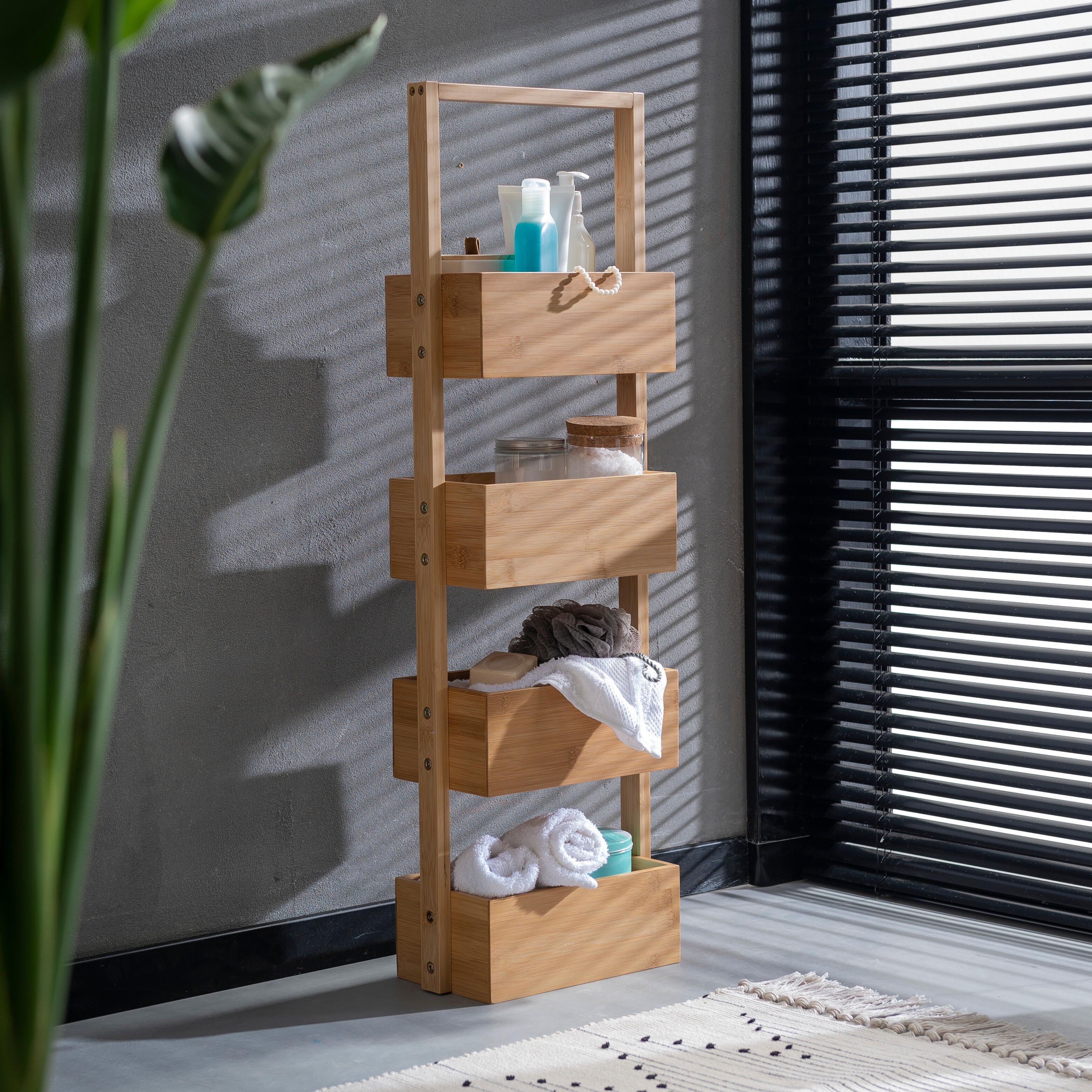 BAMBOO Opbergrek XL naturelH 88 x B 28 x D 15 cm