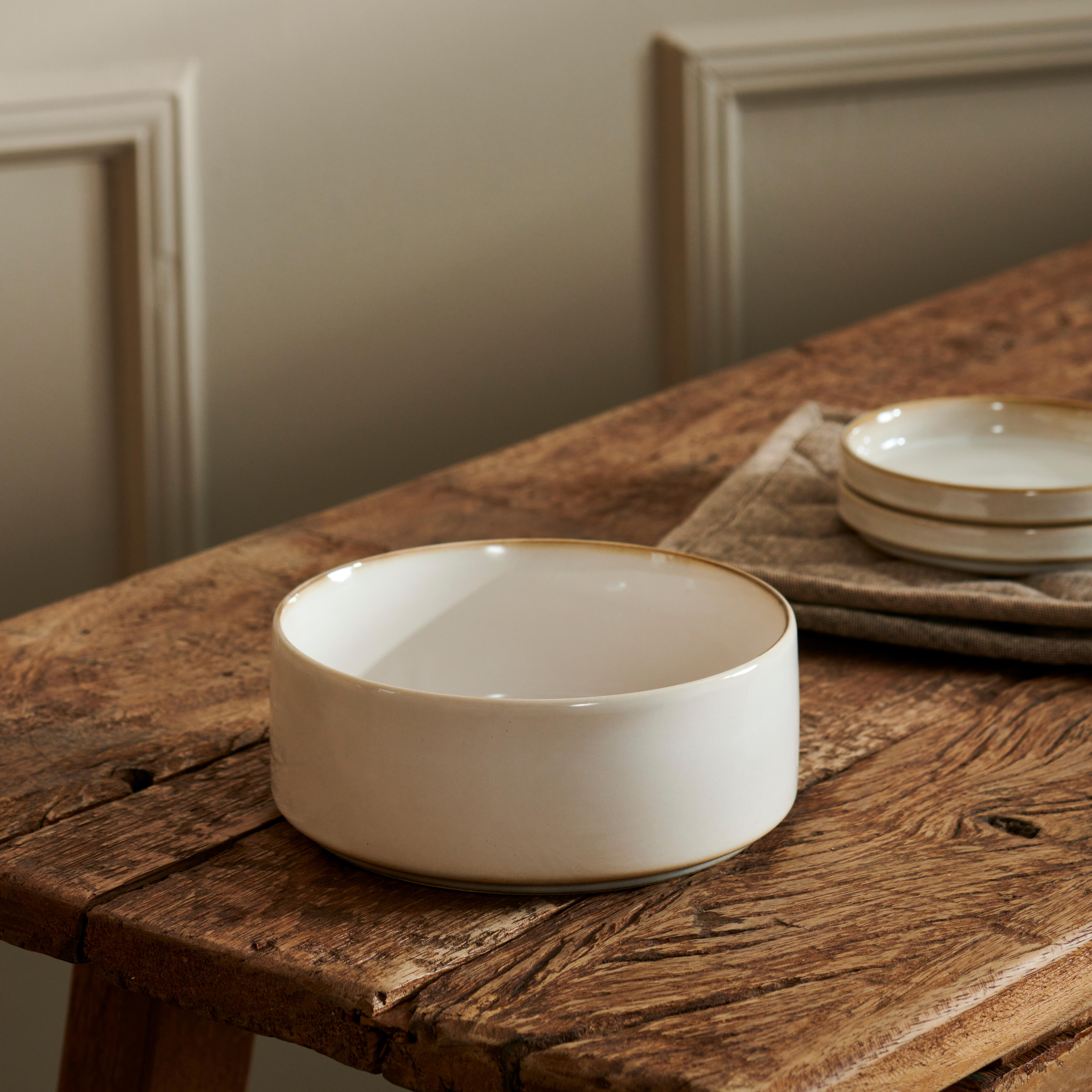 MINERAL MARBLE Bowl 60 CL wit - set van 4 H 6 cm - Ø 16 cm