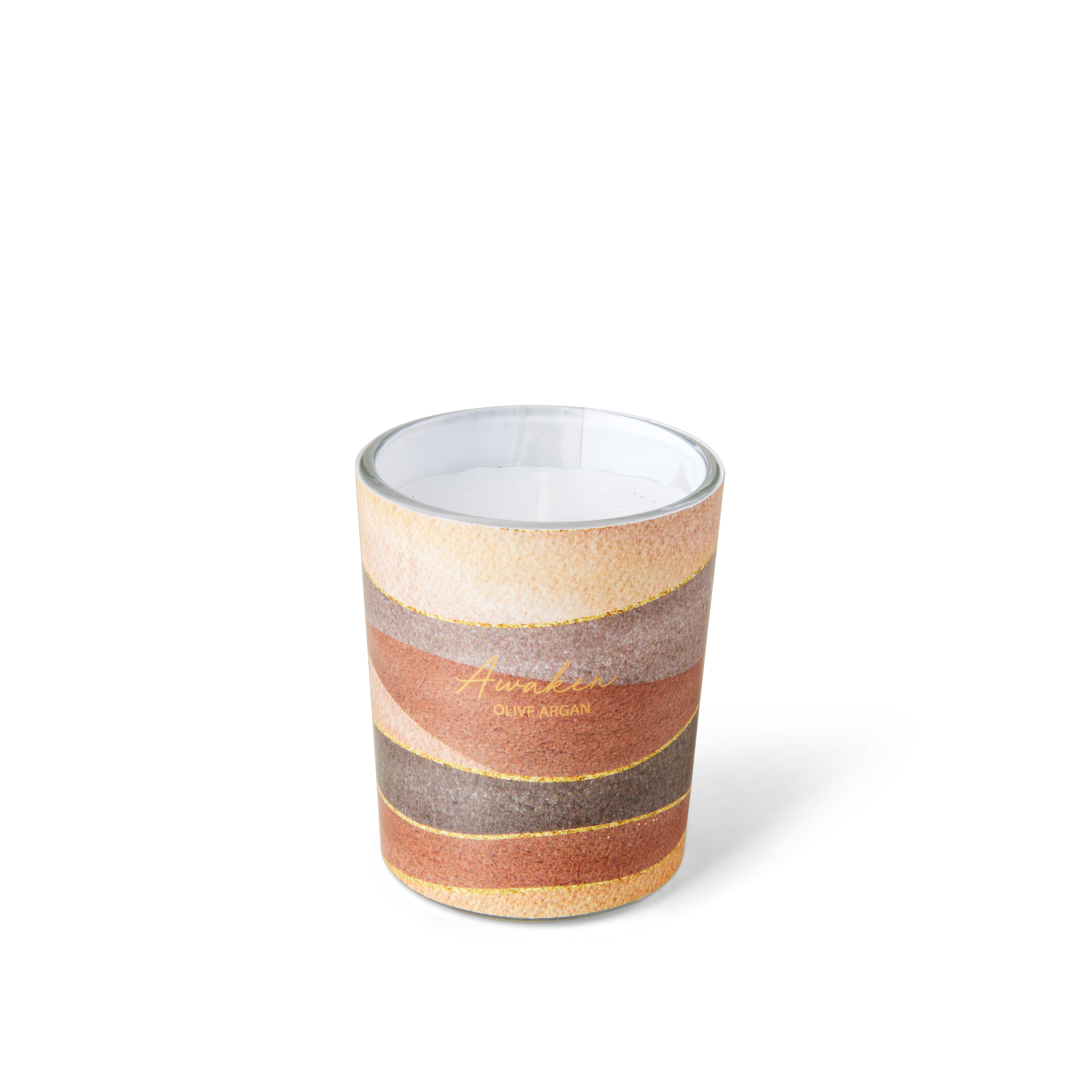 MIRA Geurkaarsen S/4 bruin, crème, beigeH 6,7 cm - Ø 5,5 cm
