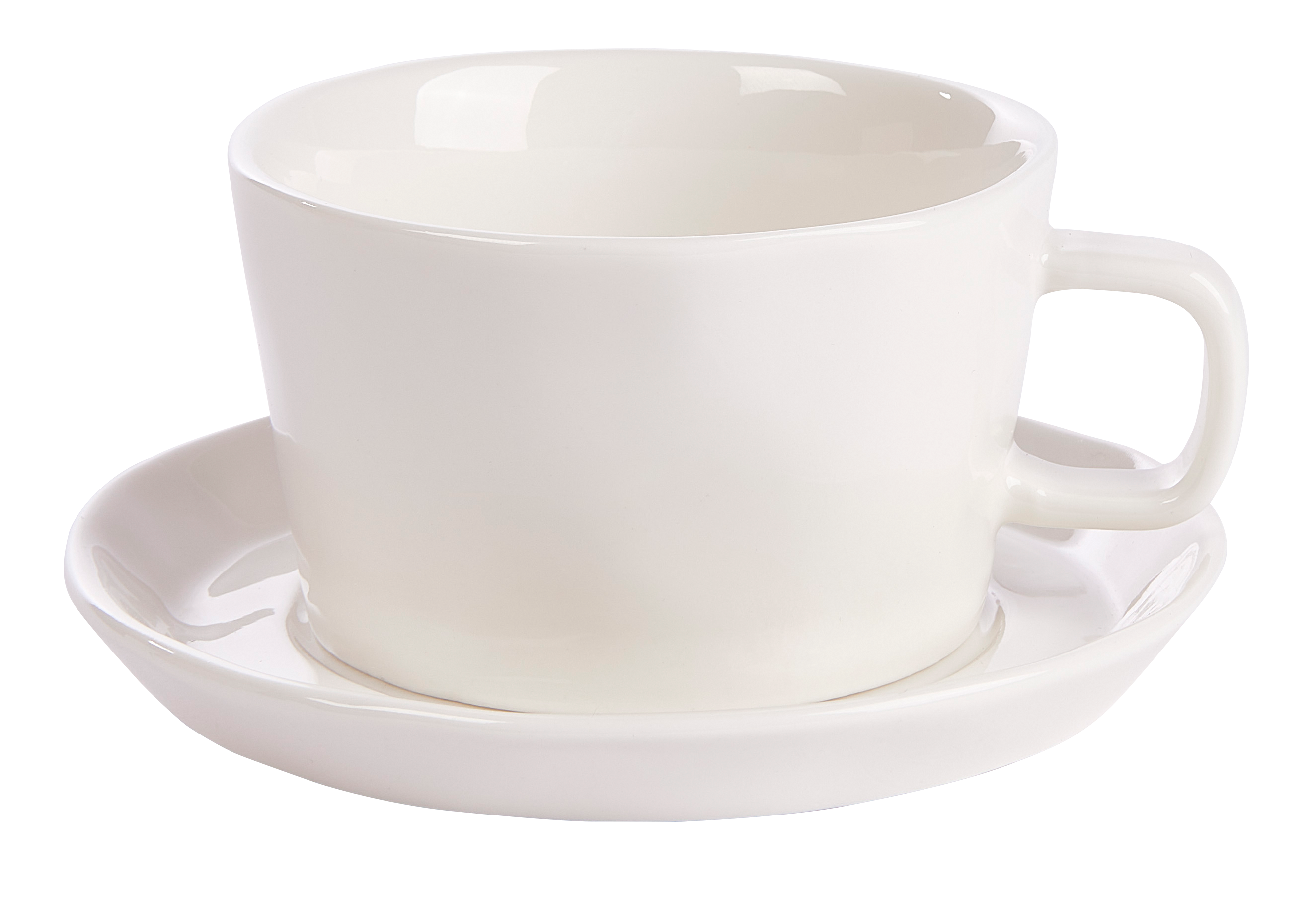 MAREA Kop en schotel 22 CL wit - set van 4 H 5,6 cm - Ø 9,2 cm