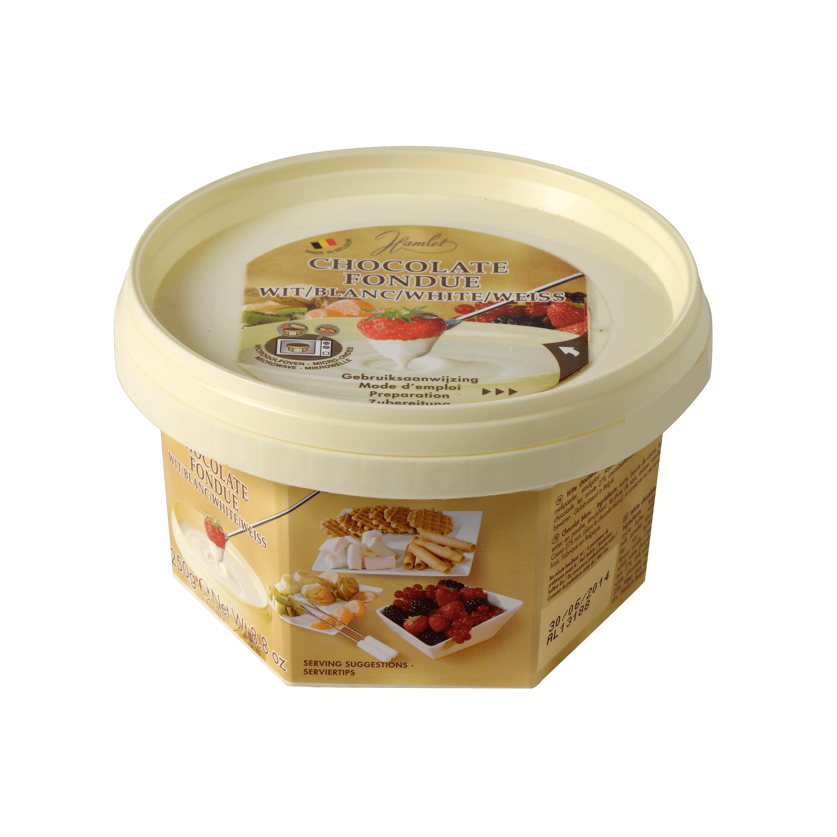 FONDUE Smeltchocolade 225g witte chocolade witH 7 cm - Ø 11 cm - CASA