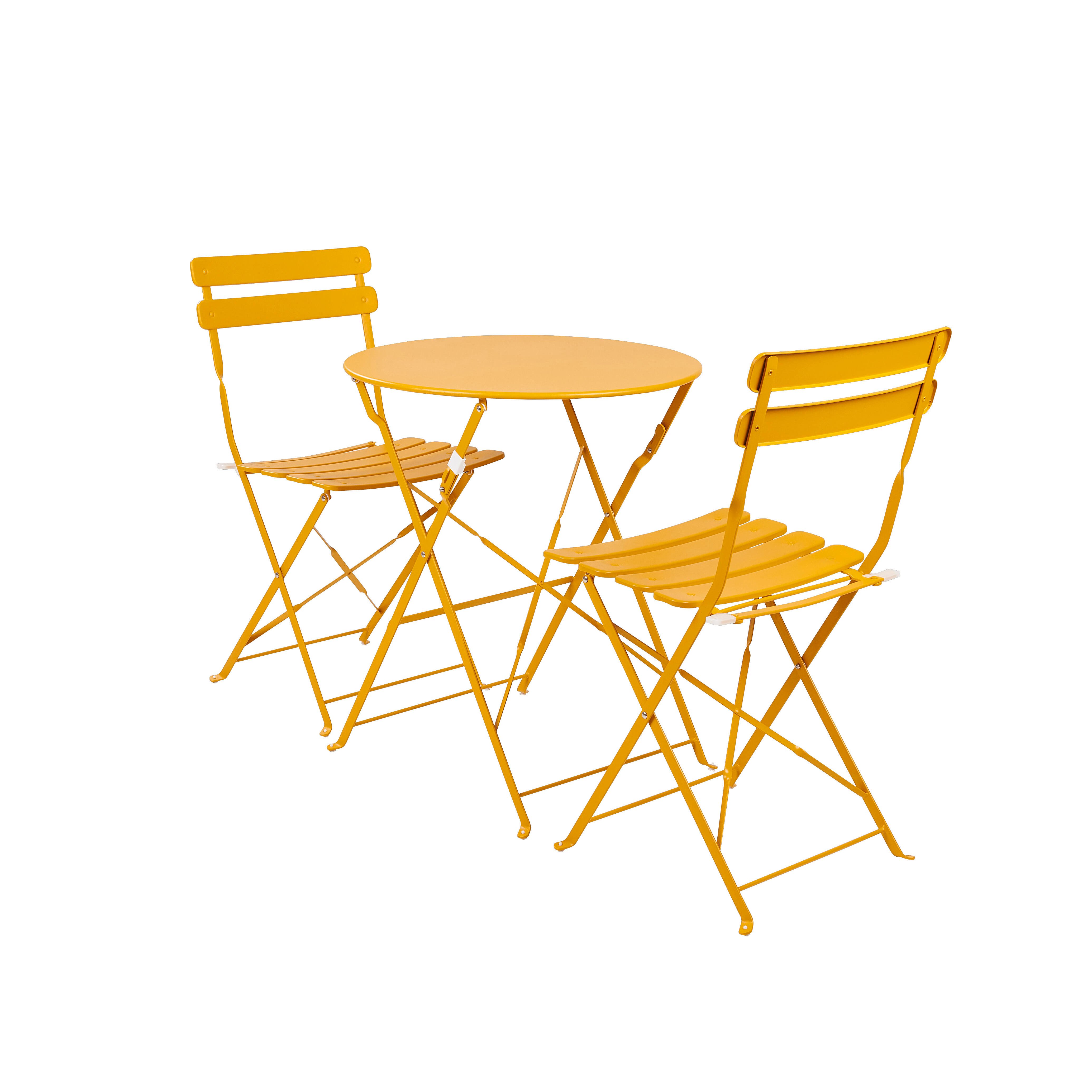 IMPERIAL Bistroset rond geelH 71 cm - Ø 60 cm - CASA