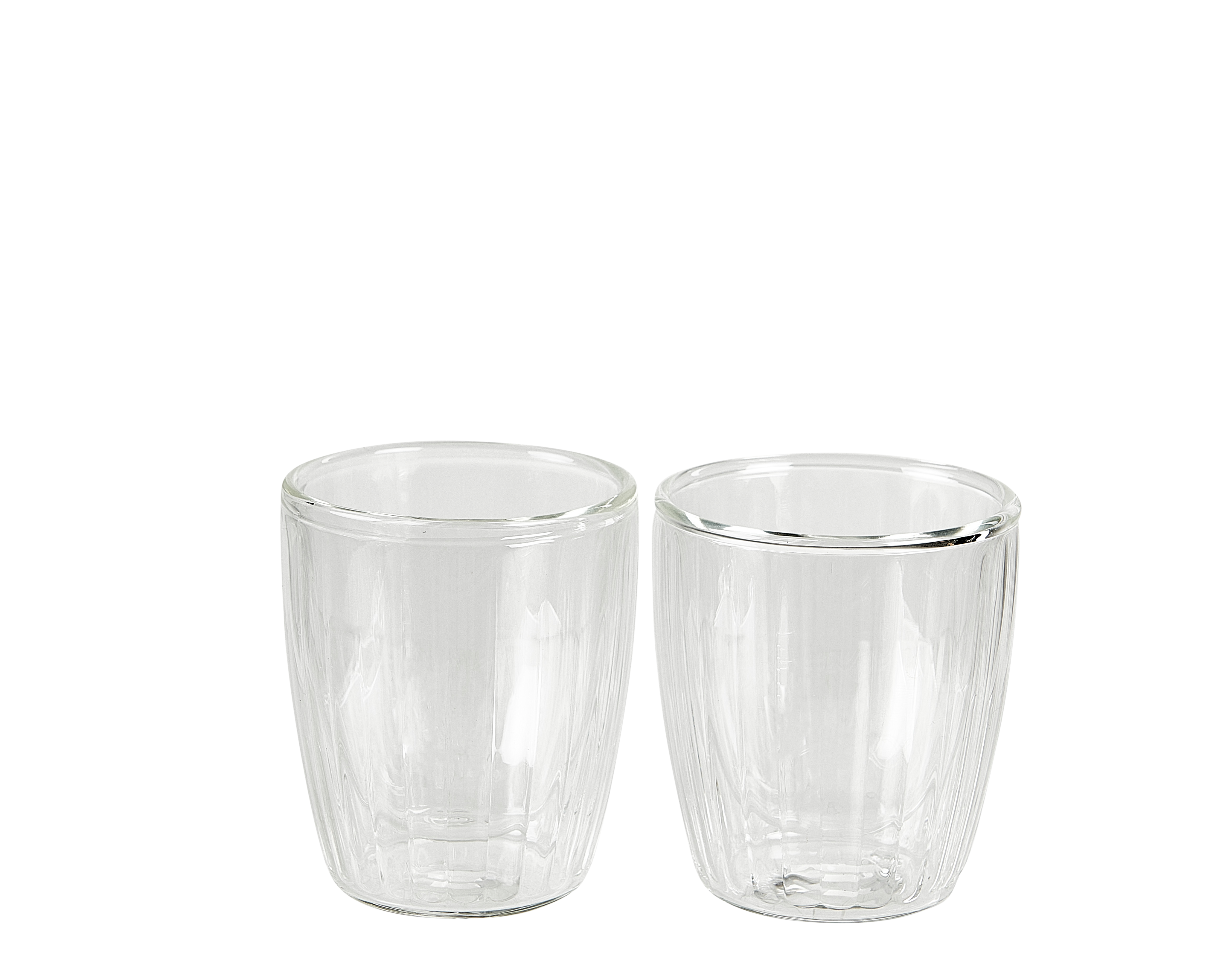 PAUSA Dubbelwandig glas set van 2 12,5 CL transparantH 7,3 cm - Ø 7,3 cm
