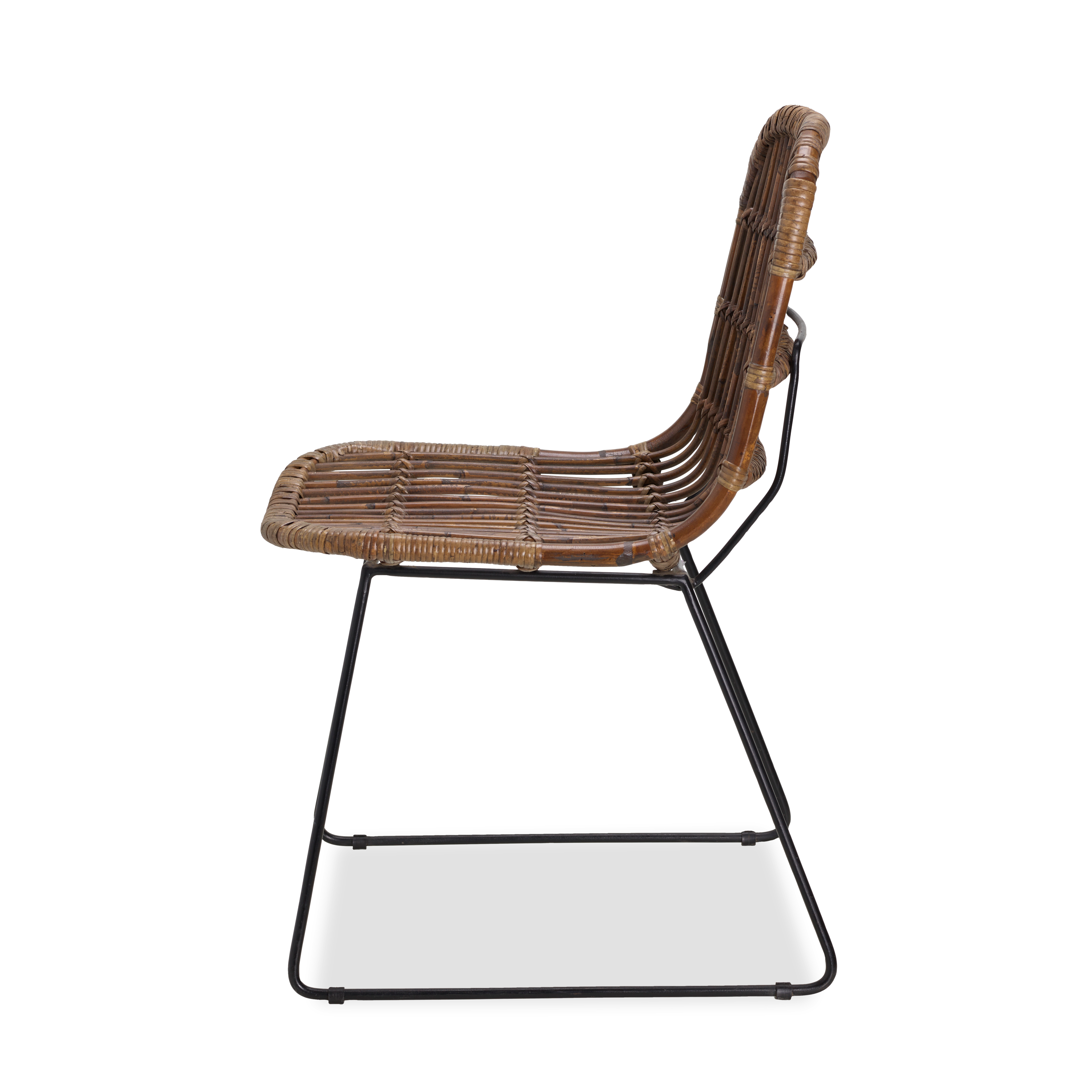 TOBA Eetkamerstoel zwart, bruinH 83 x B 44 x D 47 cm