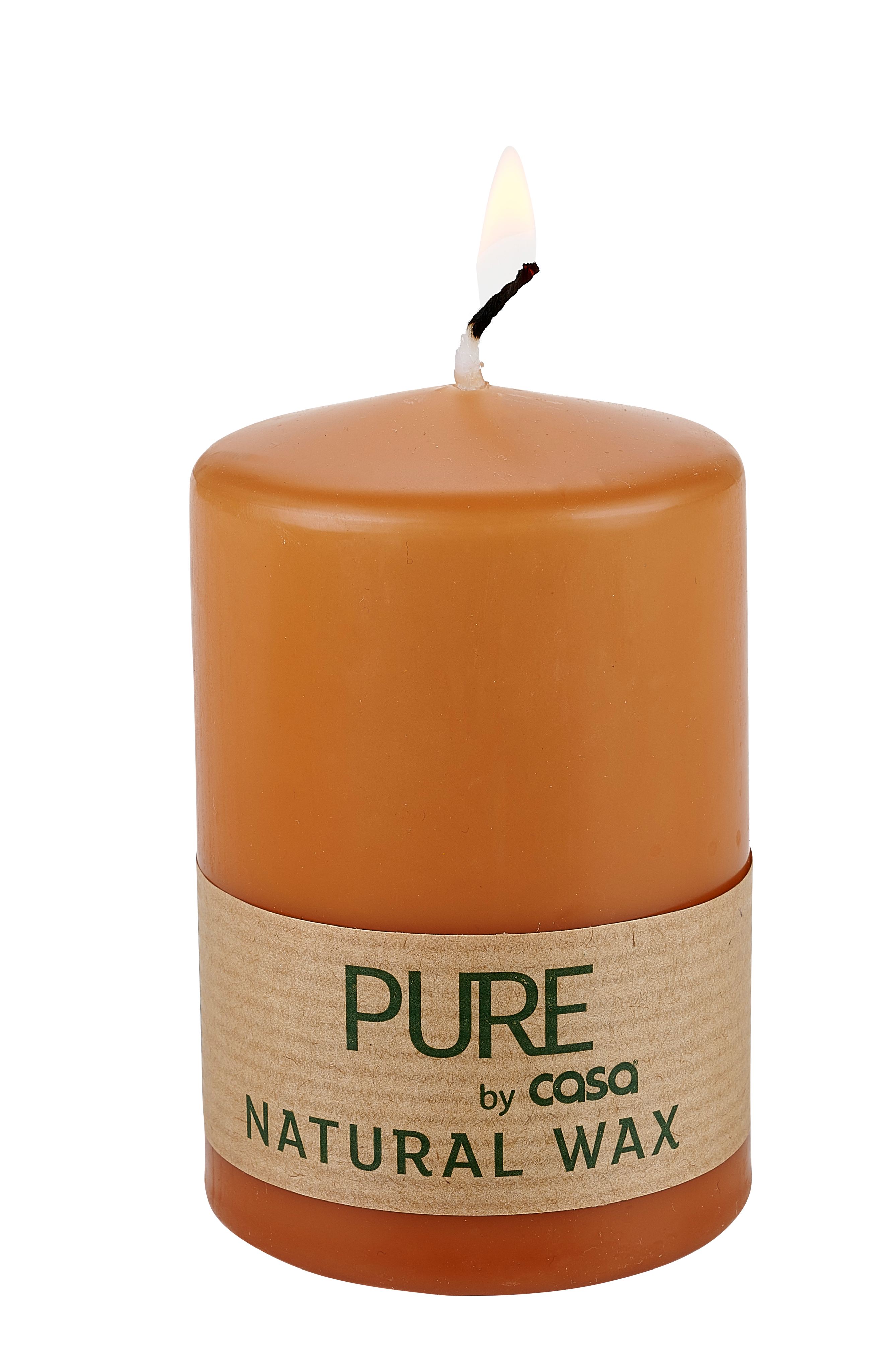 PURE Cilinderkaars karamelH 9 cm - Ø 6 cm
