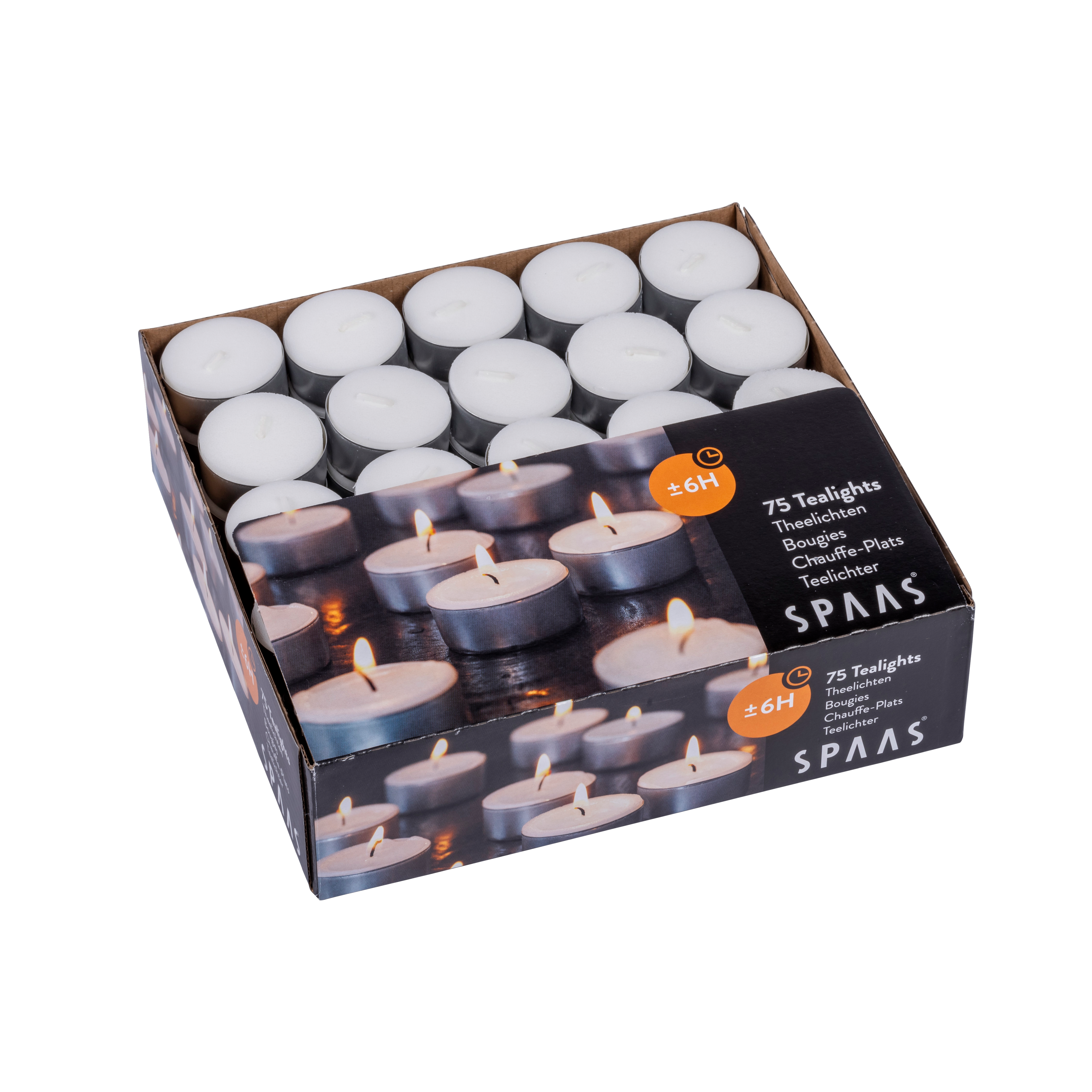 SPAAS Theelichten set van 75 wit