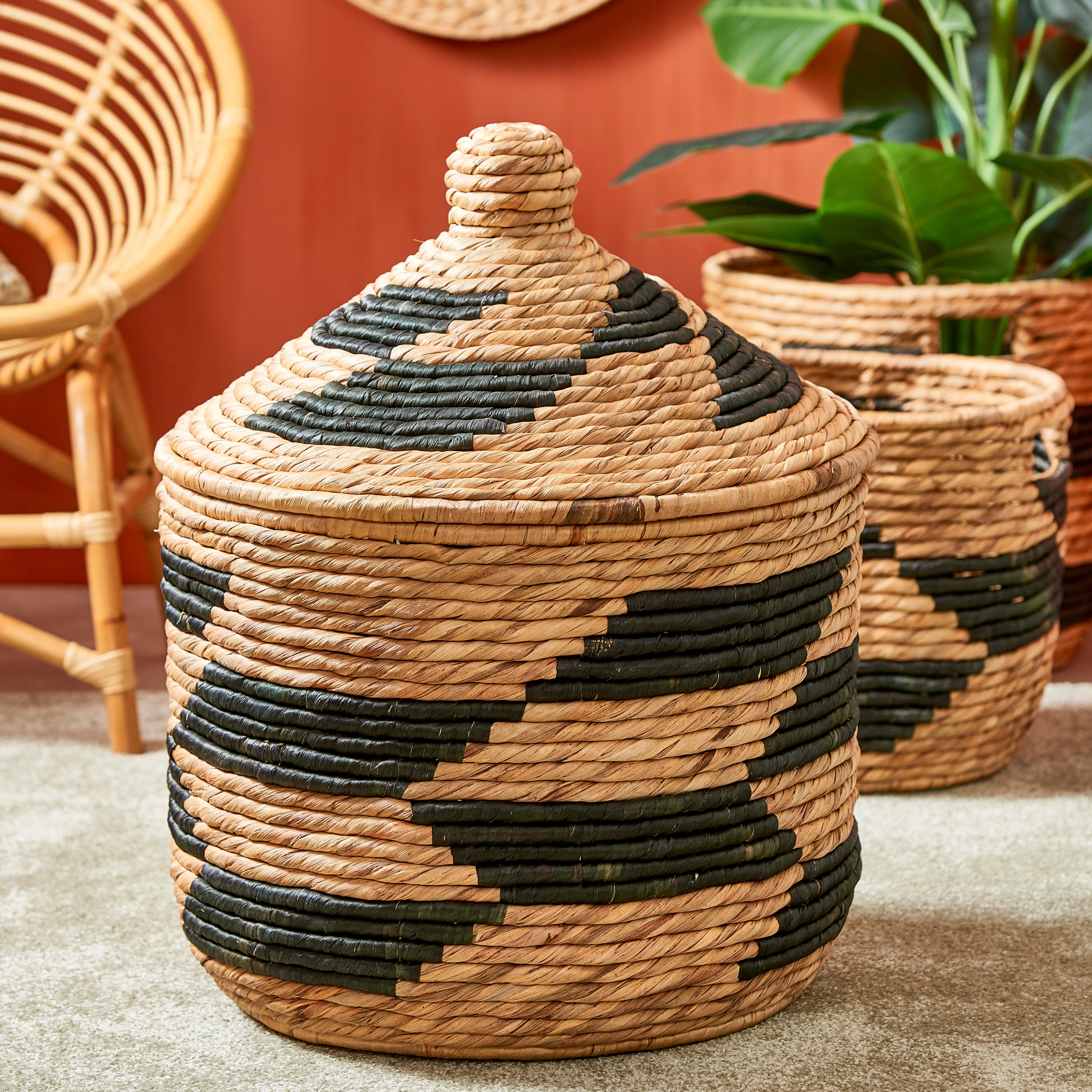 GUATEMALA Mand zwart, naturelH 64 cm - Ø 51 cm