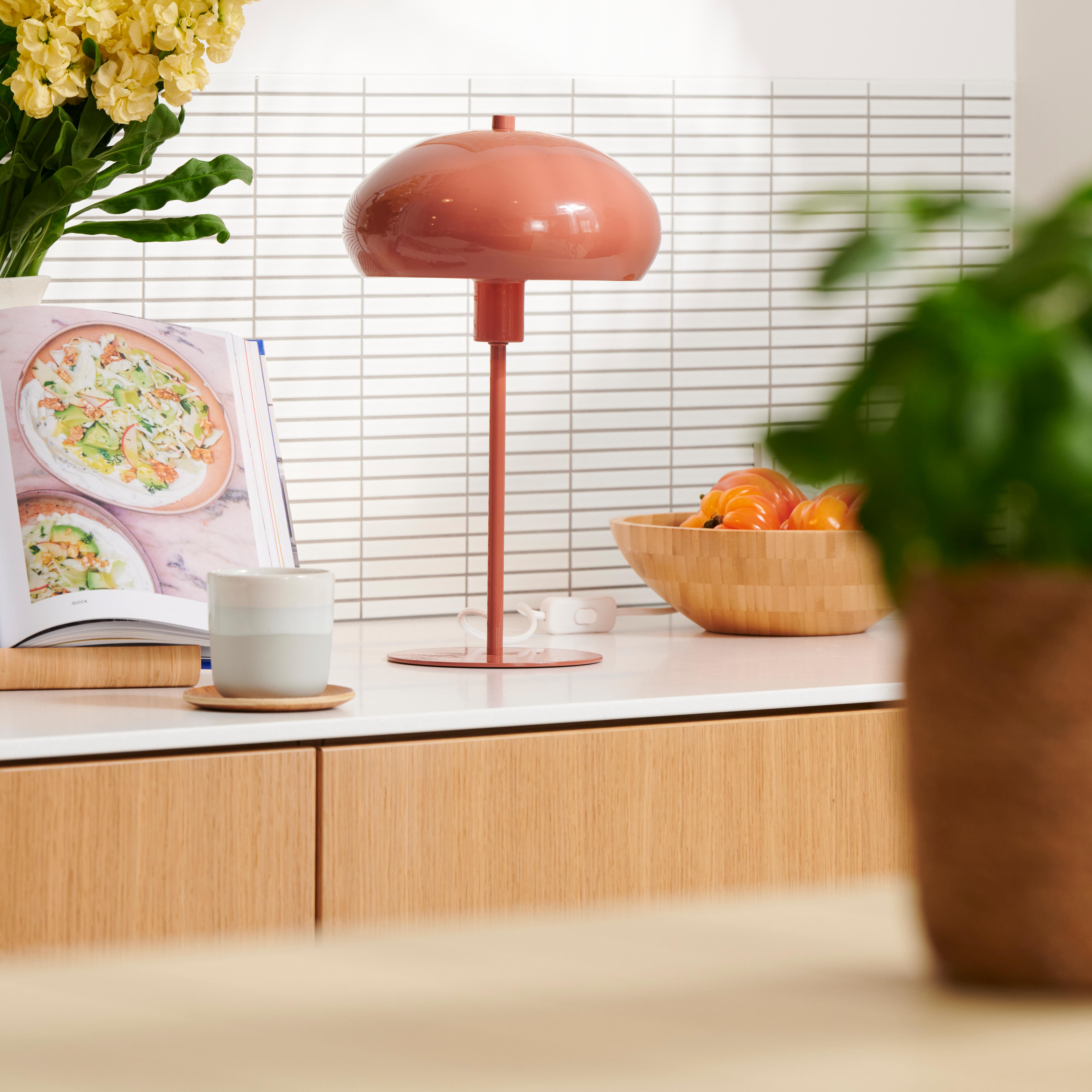 LUCILE Tafellamp terracottaH 38 cm - Ø 15 cm - Ø 22 cm