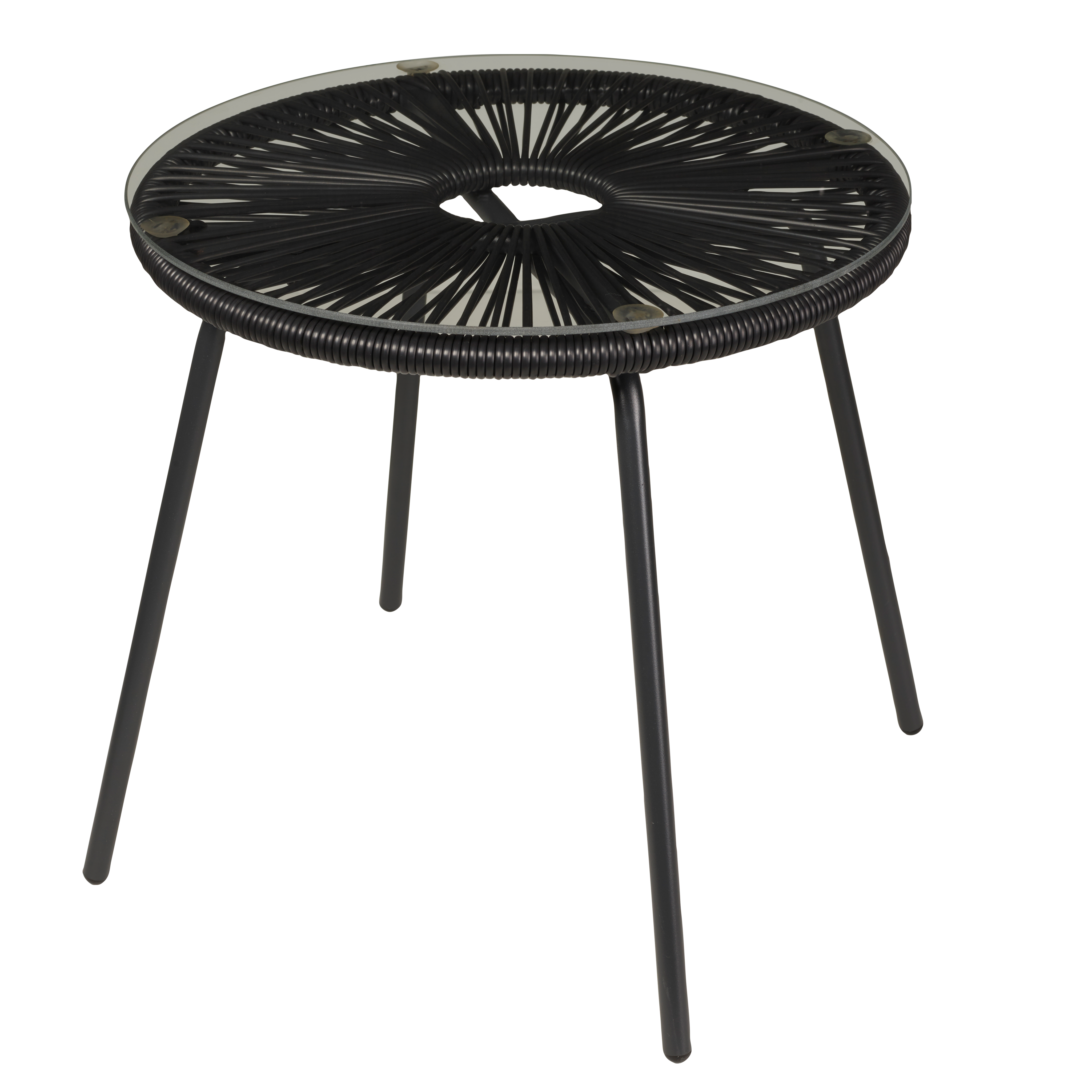 ACAPULCO Lounge tafel zwartH 42 cm - Ø 45 cm
