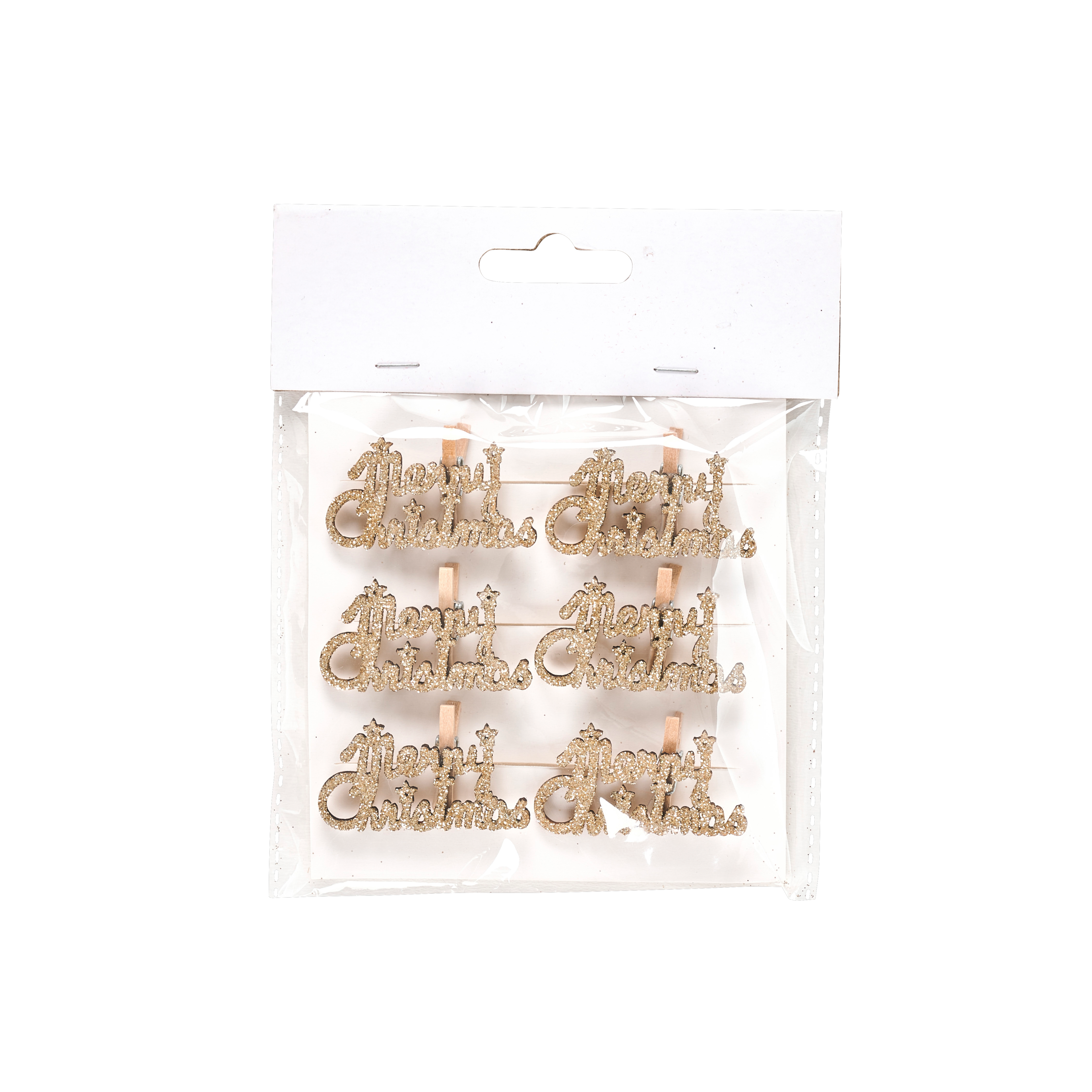 QUOTE Decoratieve clip set van 6 goudH 4,5 x B 2,5 x D 1 cm - CASA