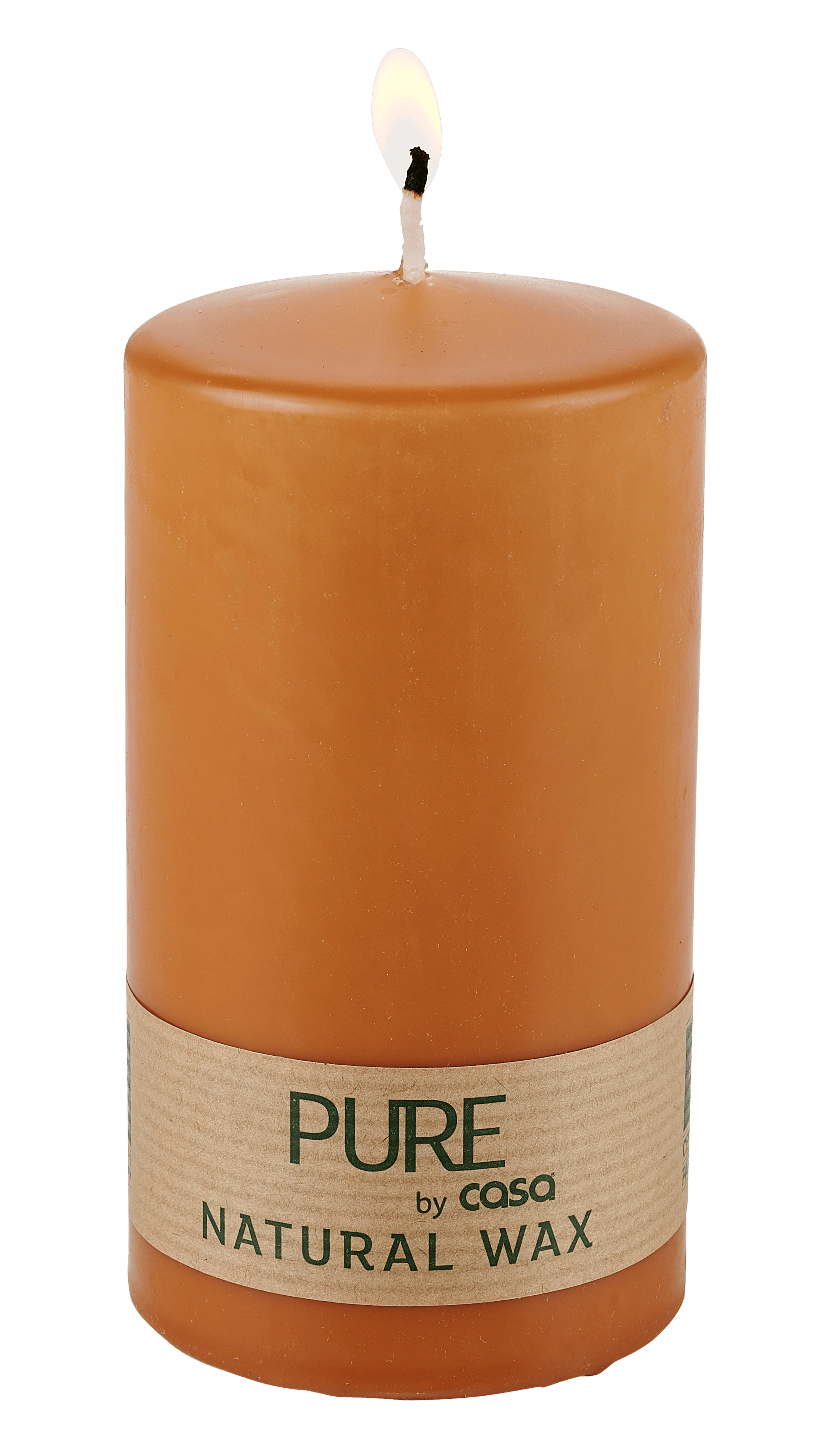 PURE Cilinderkaars karamelH 13 cm - Ø 7 cm