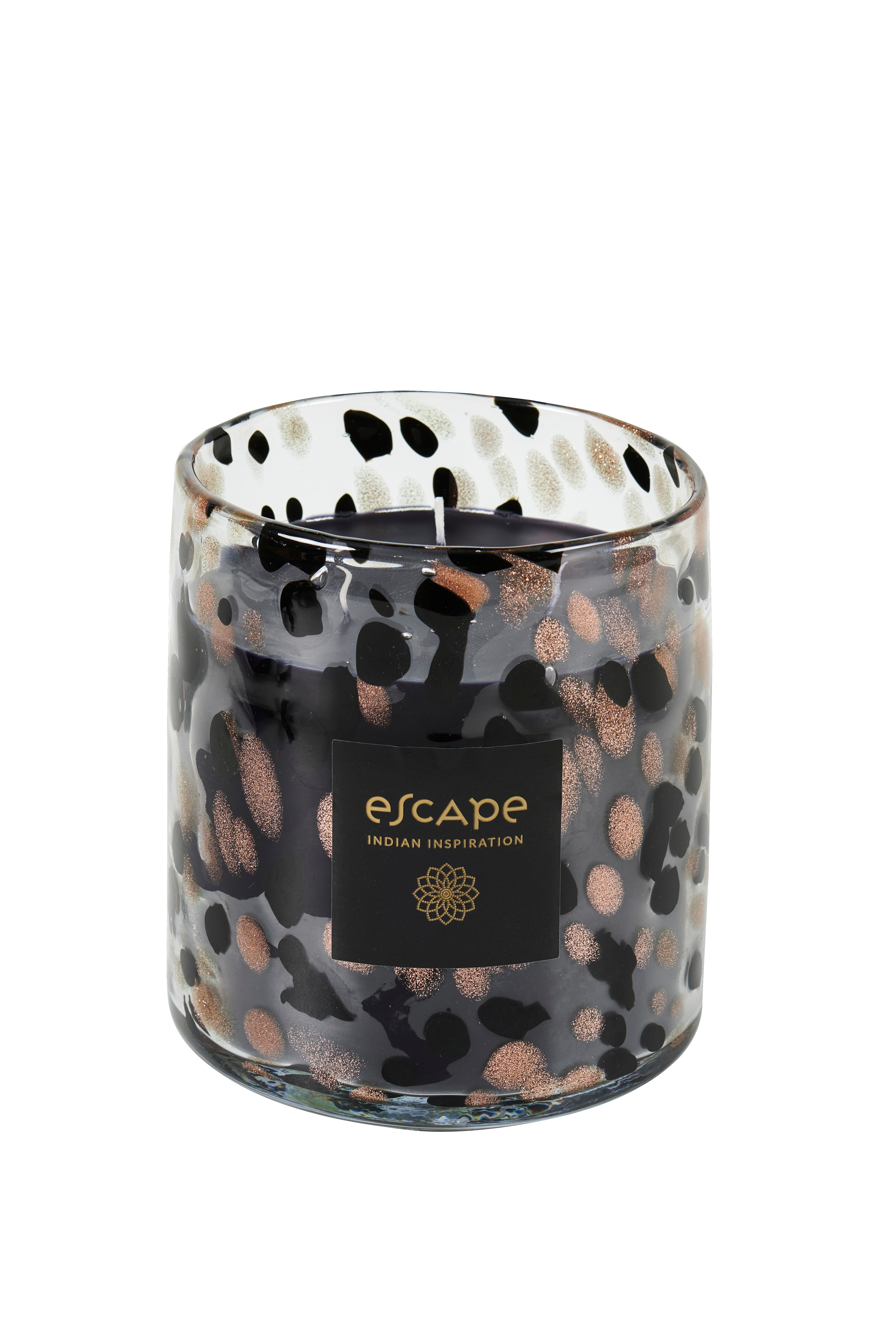 ESCAPE INDIAN INSPIRATION Geurkaars zwart, koper, multicolorH 13,5 cm - Ø 12 cm