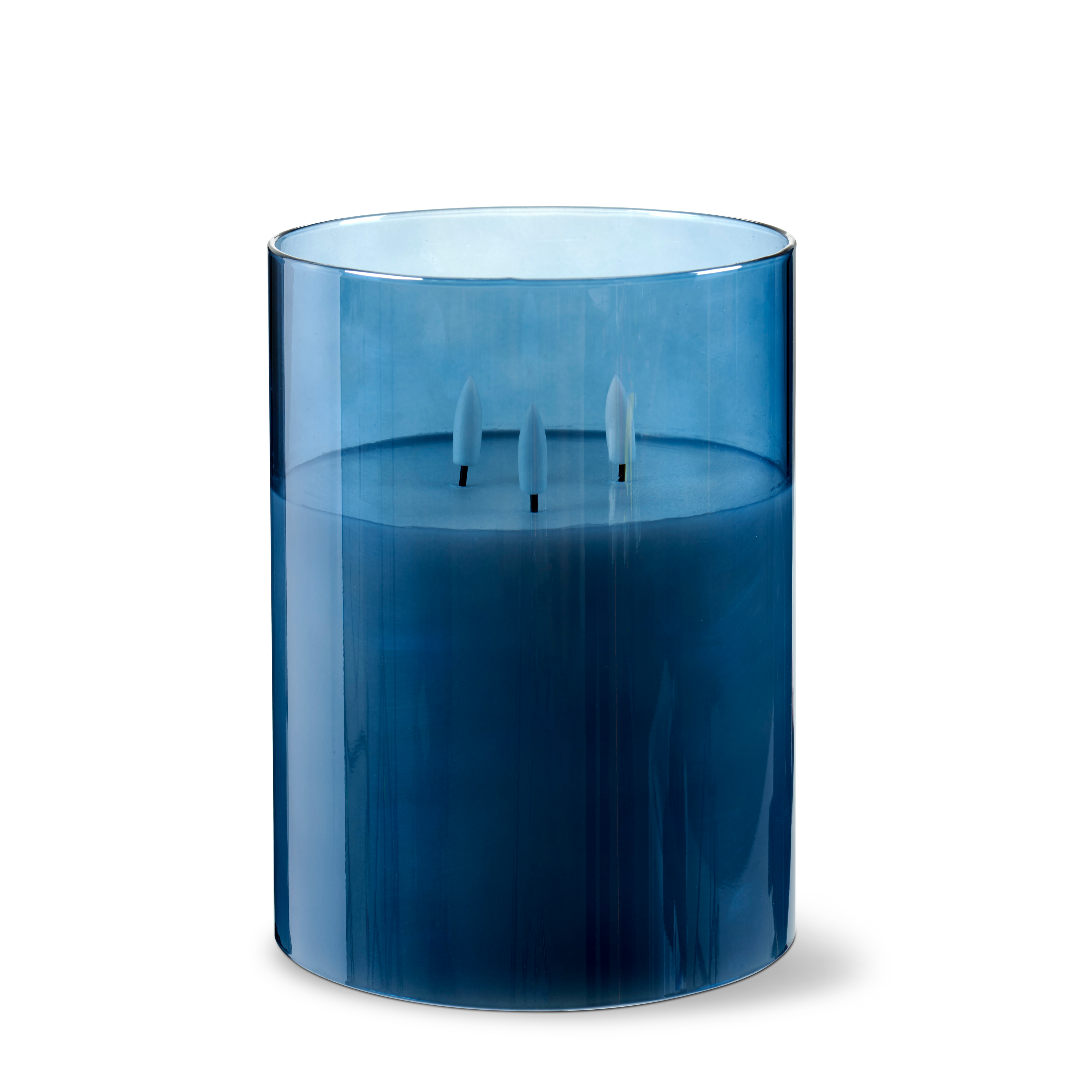 LED Windlicht blauwH 20 cm - Ø 15 cm